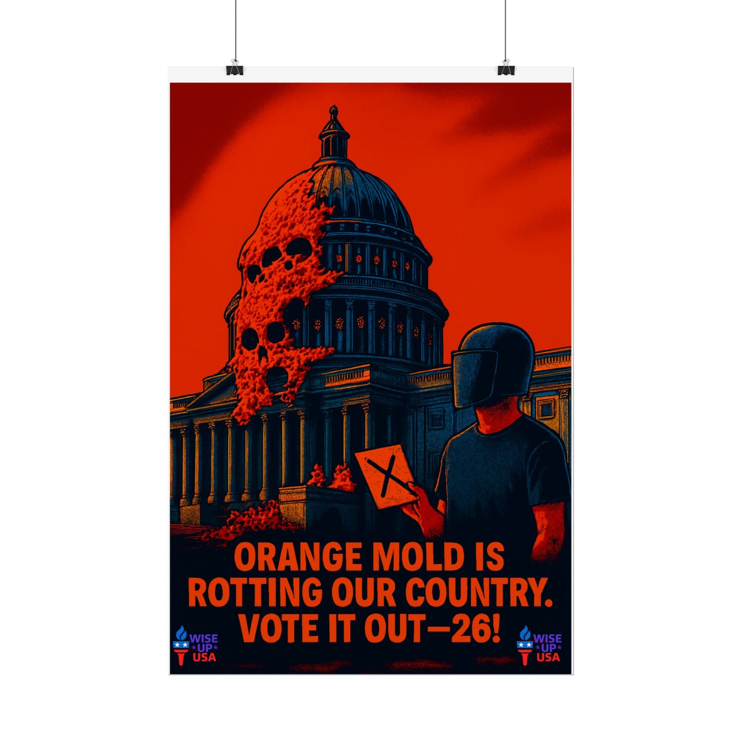 Colorful Protest Art Poster, Capitol Mold in 26, Activism Wall Art, Political Prints, Universal Health Care, Midterm Elections, oust elite