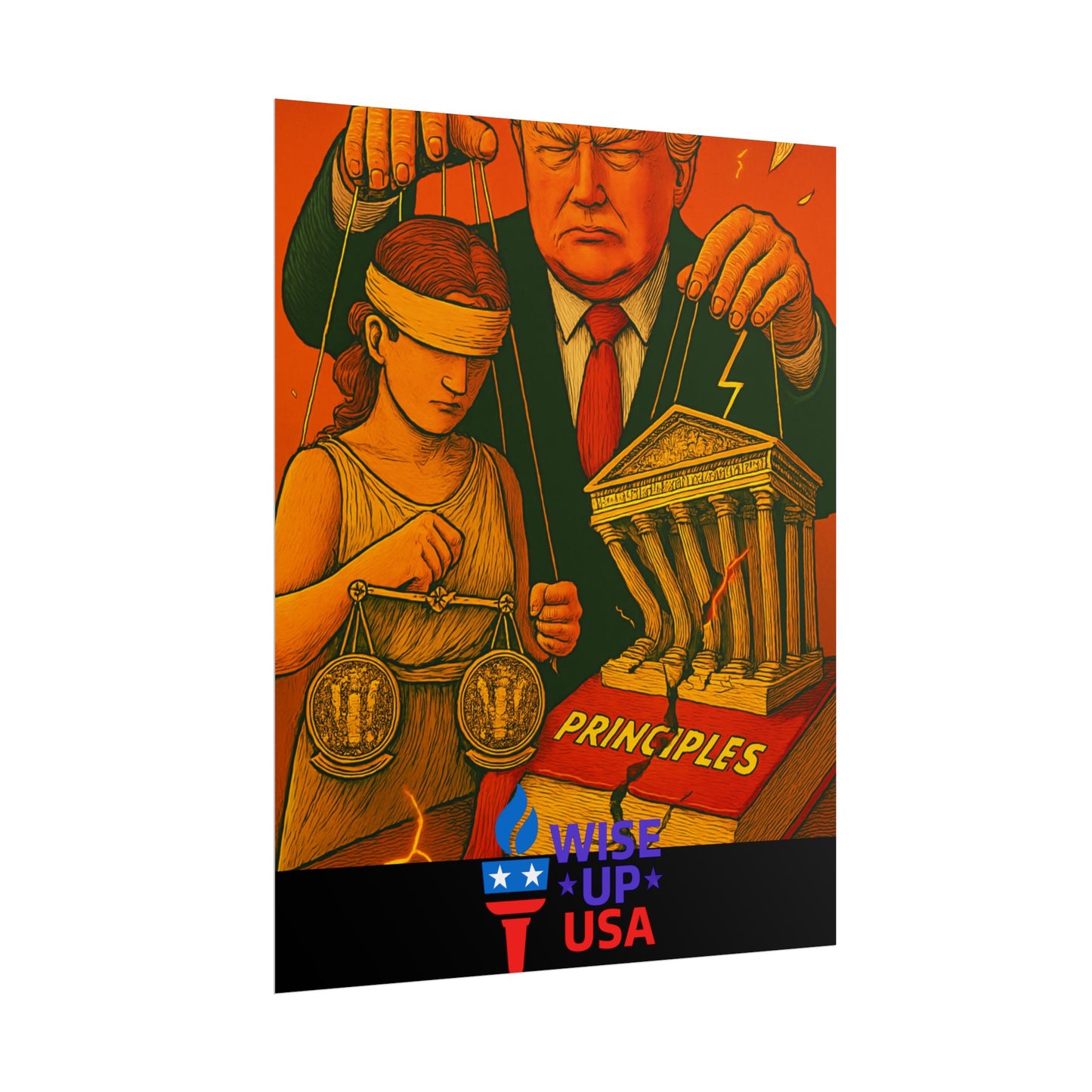 Protest Poster, Supreme Court Puppets Design, Activist Wall Art, Bold Political Message, Dorm Room Decor, Office Art, Election Season Sign