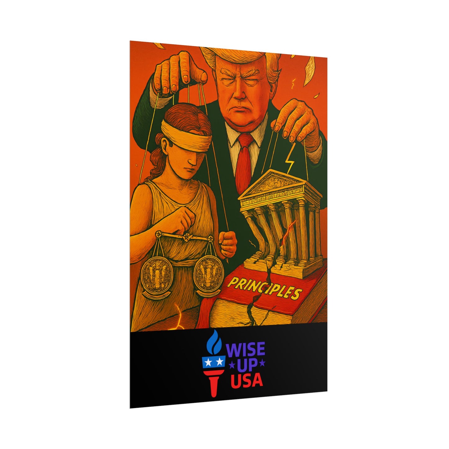 Protest Poster, Supreme Court Puppets Design, Activist Wall Art, Bold Political Message, Dorm Room Decor, Office Art, Election Season Sign