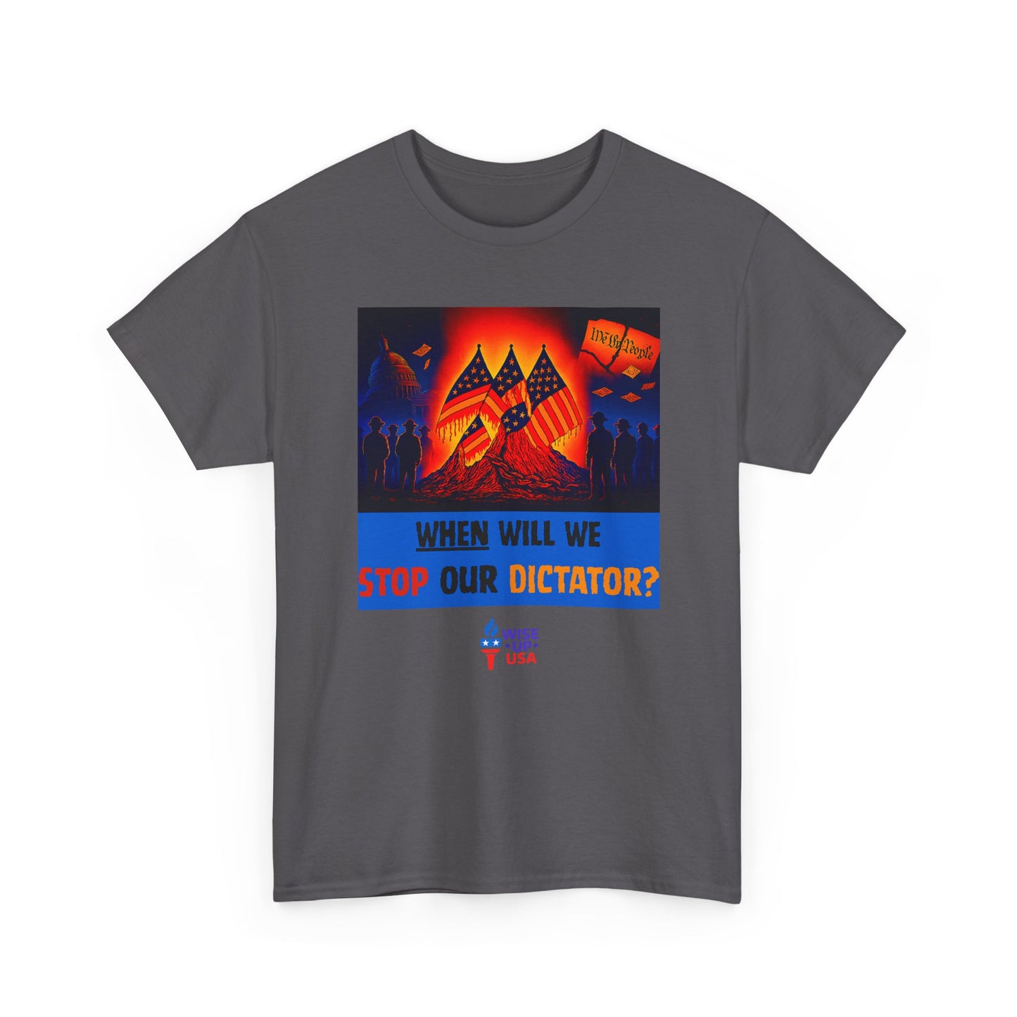 Unisex Heavy Cotton Tee with Stop Dictator '26, Design, Election Day Apparel, Stop Trump, Gift for Activists, Midterm 26, Stop Maga, Freedom