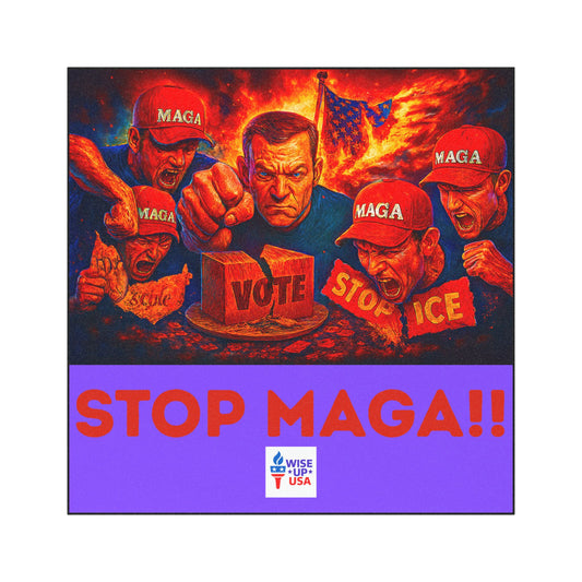 Political Car Magnets, Stop Maga!, Distressed American Flag, Gift , Stop Trump, Wise Up USA, Midterm Elections, Vote '26, USA Flag