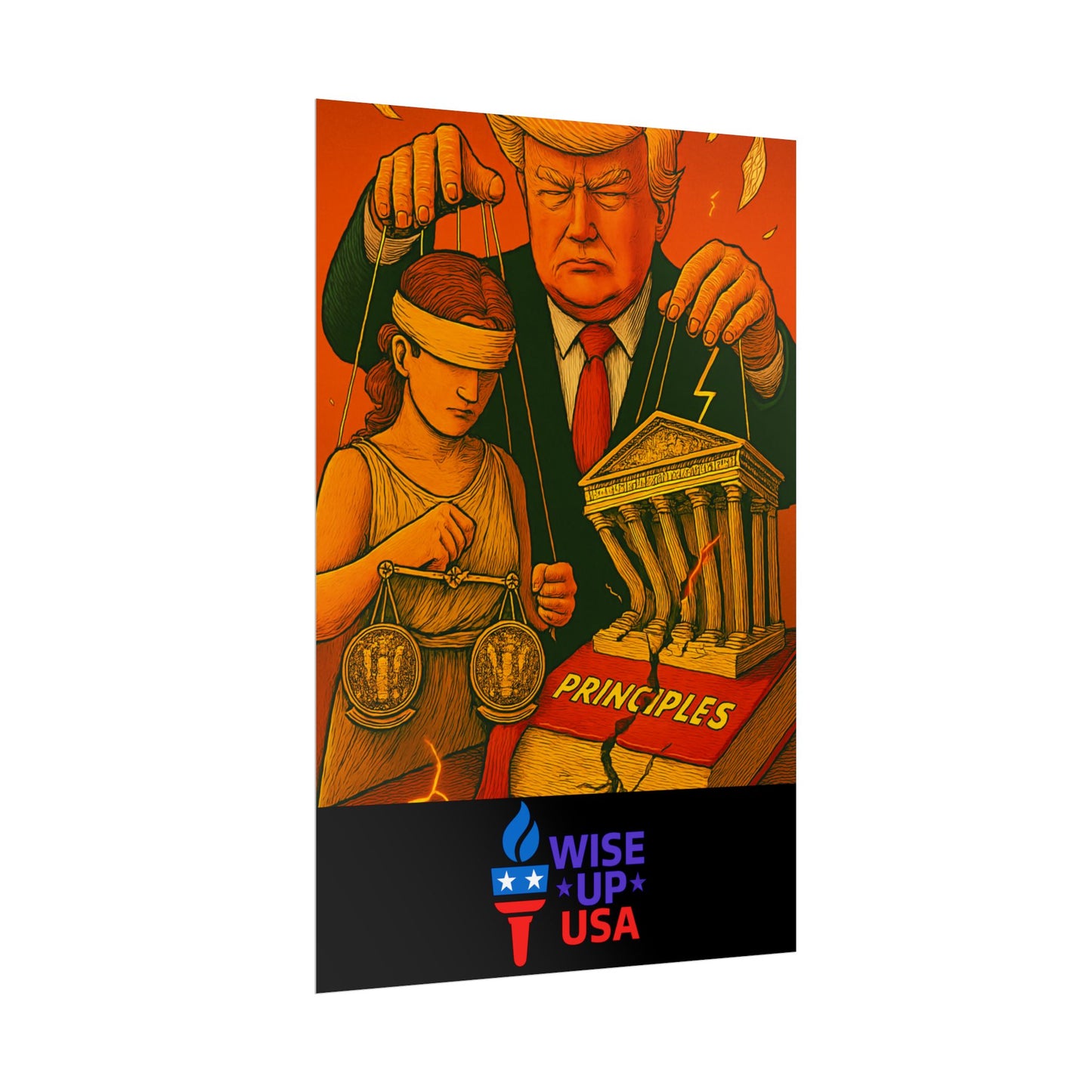 Protest Poster, Supreme Court Puppets Design, Activist Wall Art, Bold Political Message, Dorm Room Decor, Office Art, Election Season Sign
