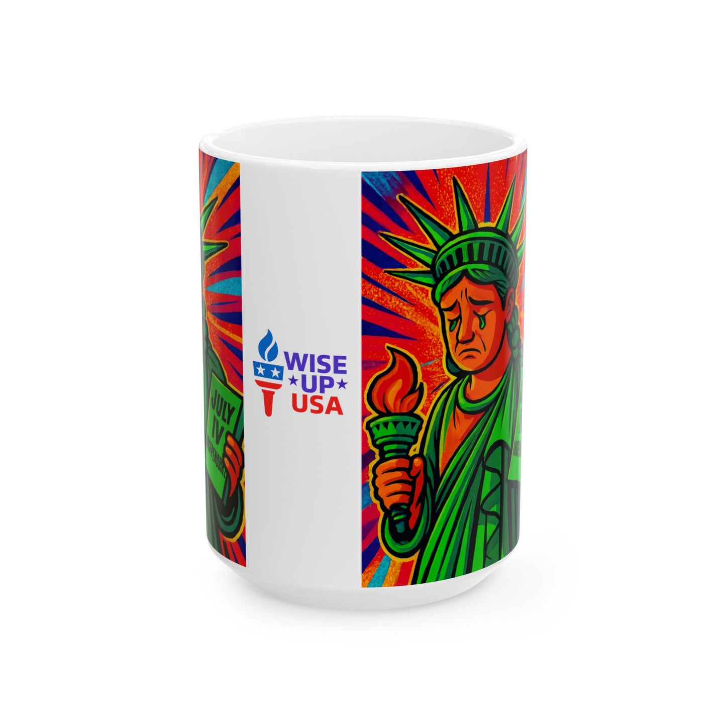 Ceramic Mug, Trump Shamed Statue in 26, Election Decor, Wise Up USA, Activist Gift, Midterms 26, Political Coffee Cup, Protester Present