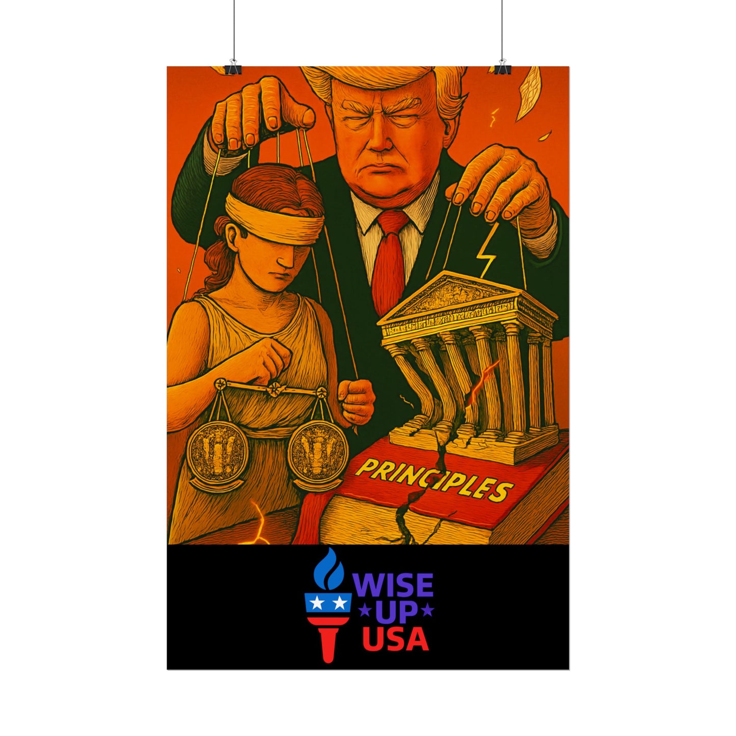 Protest Poster, Supreme Court Puppets Design, Activist Wall Art, Bold Political Message, Dorm Room Decor, Office Art, Election Season Sign