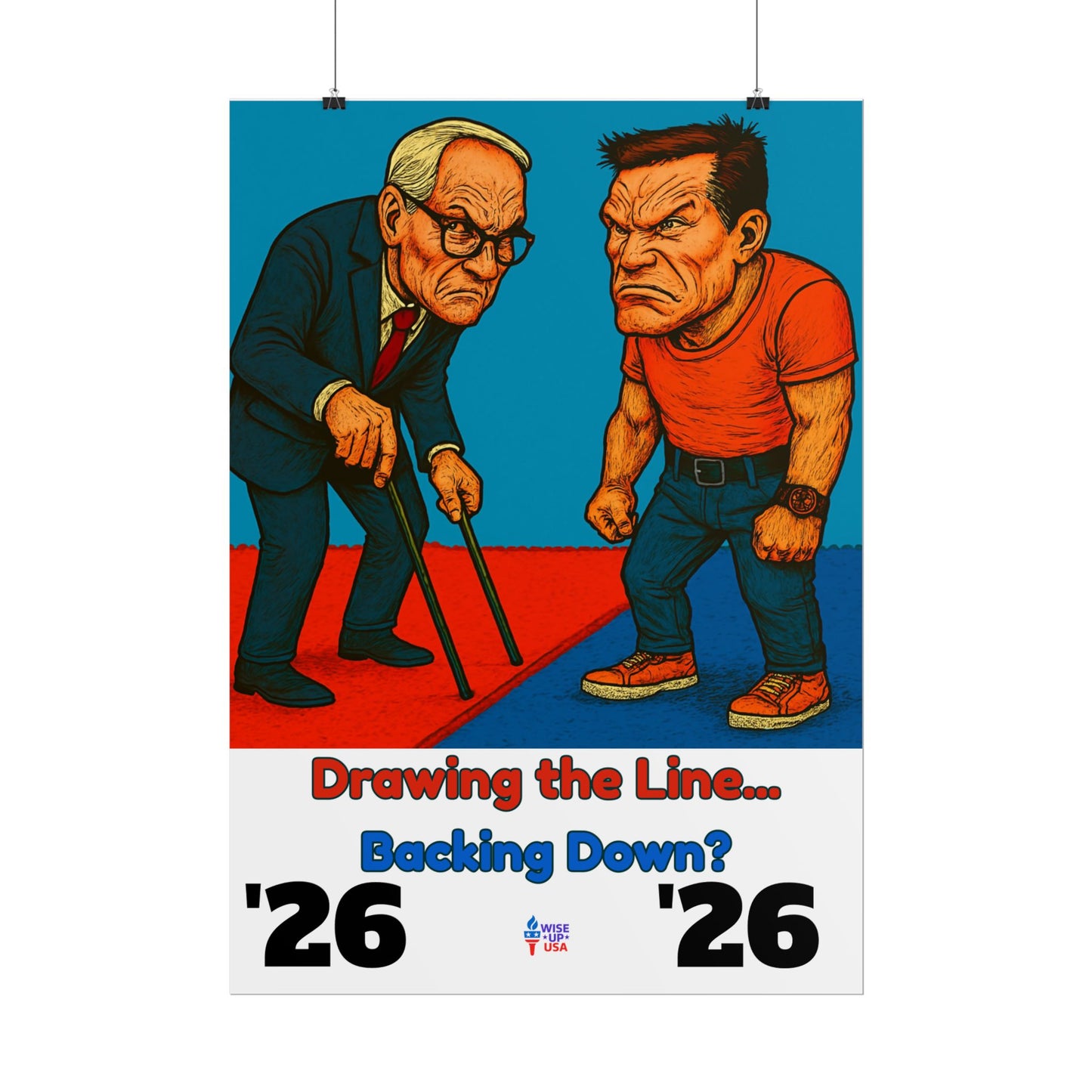 Colorful Protest Art Poster, Drawing the Line for 26, Activism Wall Art, Political Prints, Gift for Teachers and Students Midterm Elections