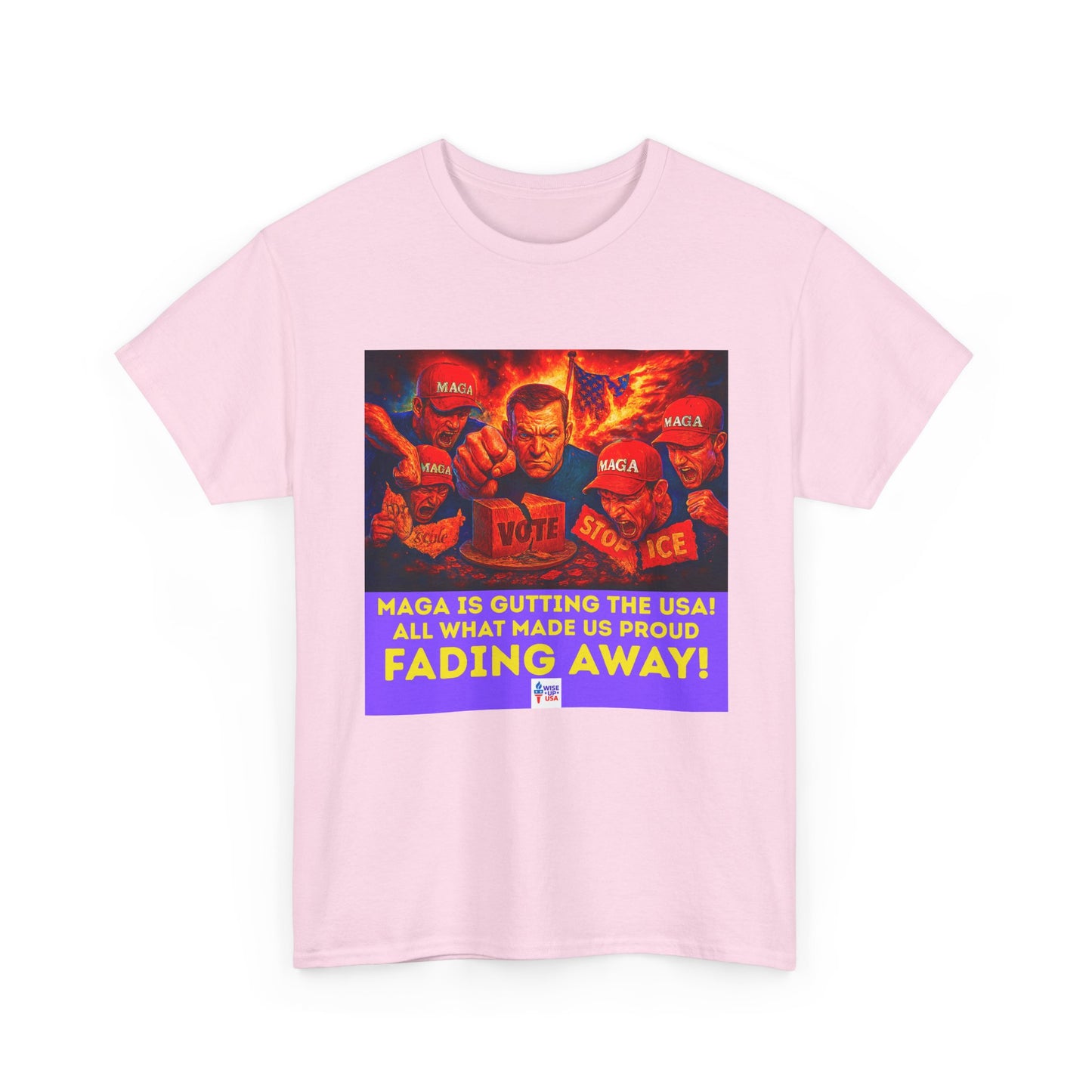 STOP MAGA '26 Fading Away Unisex Heavy Cotton Tee - Election Day Apparel, Stop Trump - Midterm 26 - Rid of Republicans, Stop ICE,