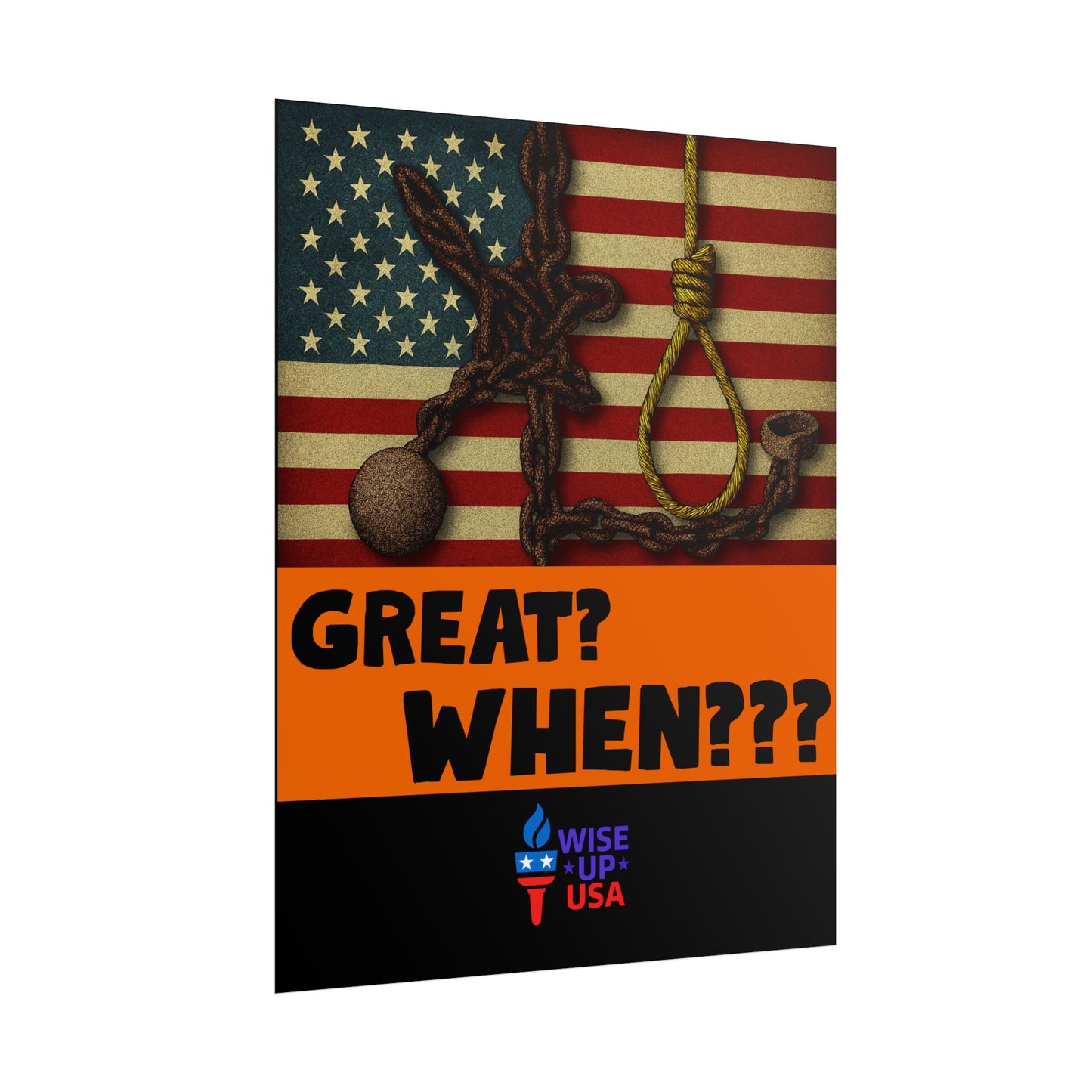 Protest Poster, Great? When? design, Activist Art, Bold Political Message, Dorm Decor, Election Season Sign, We were never Great, Stop MAGA