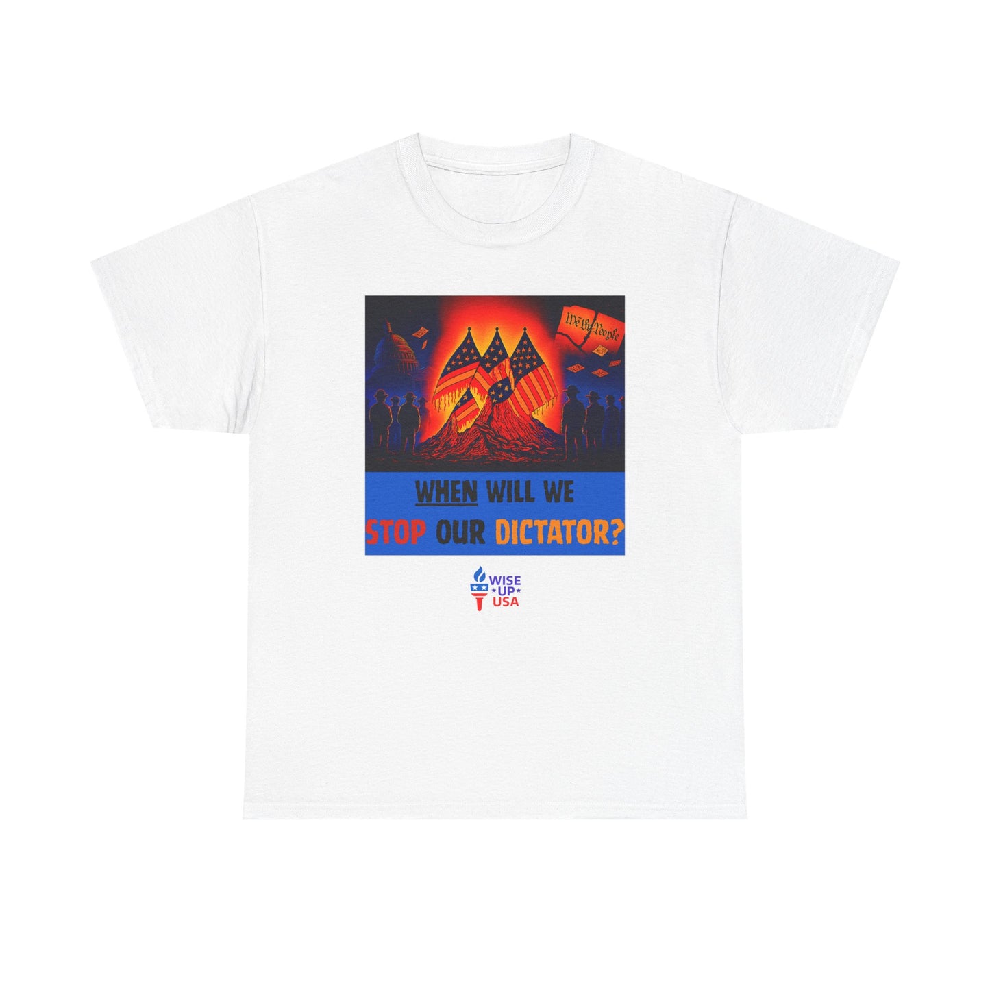 Unisex Heavy Cotton Tee with Stop Dictator '26, Design, Election Day Apparel, Stop Trump, Gift for Activists, Midterm 26, Stop Maga, Freedom