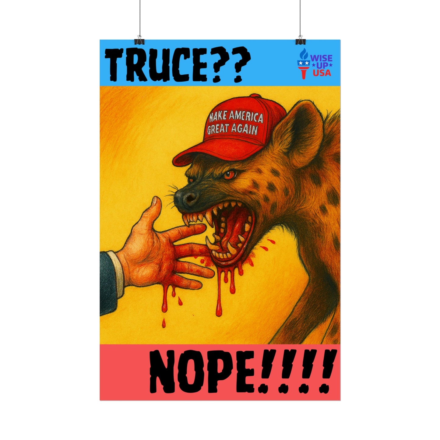 Protest Poster, Truce Nope design, Activist Art, Bold Political Message, Election Season Sign, We cannot back down, Stop MAGA
