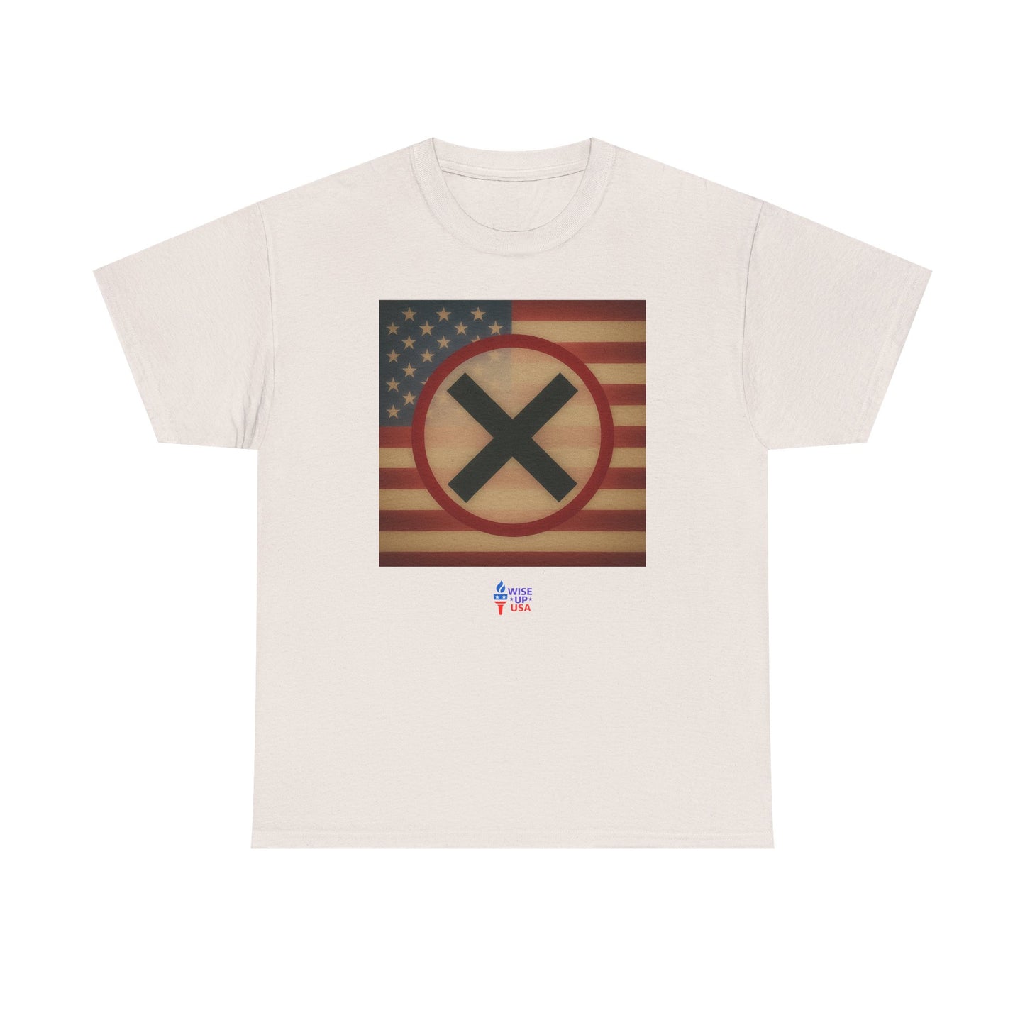 Unisex Heavy Cotton Tee with Stop USA Flag Morph Plain'26, Election Day Apparel, Stop Trump, Gift for Activists, Midterm 26, Stop Maga