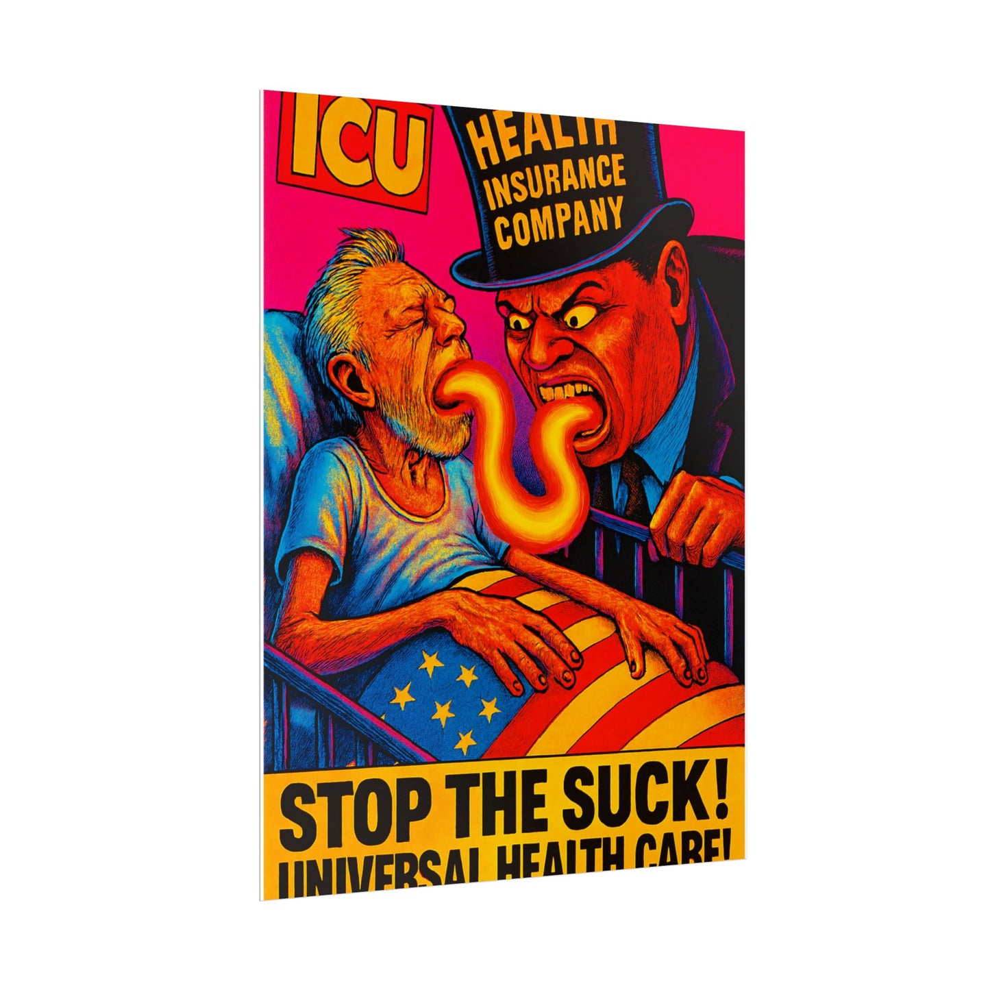 Colorful Protest Art Poster, Stop the Suck in 26, Activism Wall Art, Political Prints, Universal Health Care, Midterm Elections, oust elite