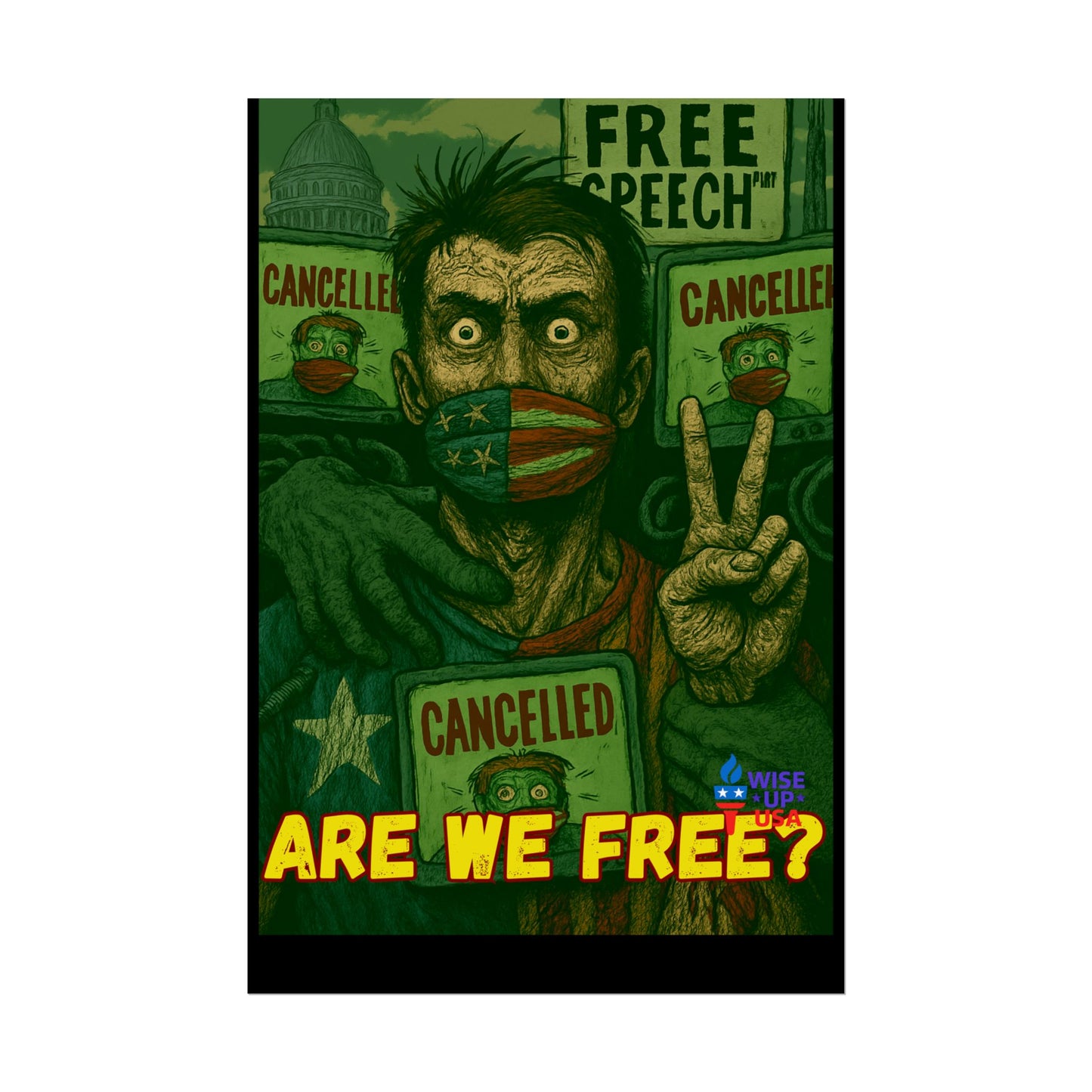 Protest Poster, Stop Cancel Culture Design, Activist Wall Art, Bold Political Message, Dorm Room Decor, Office Art, Election Season Sign