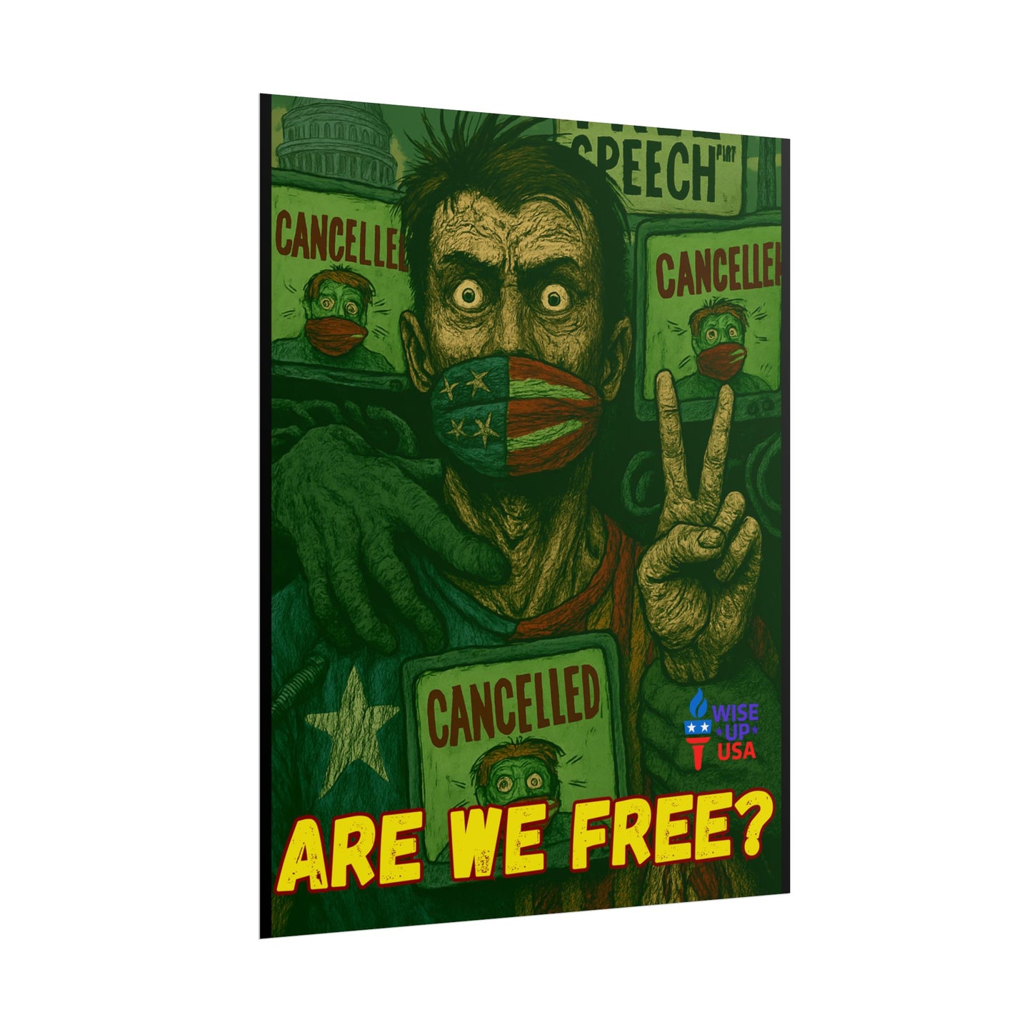 Protest Poster, Stop Cancel Culture Design, Activist Wall Art, Bold Political Message, Dorm Room Decor, Office Art, Election Season Sign