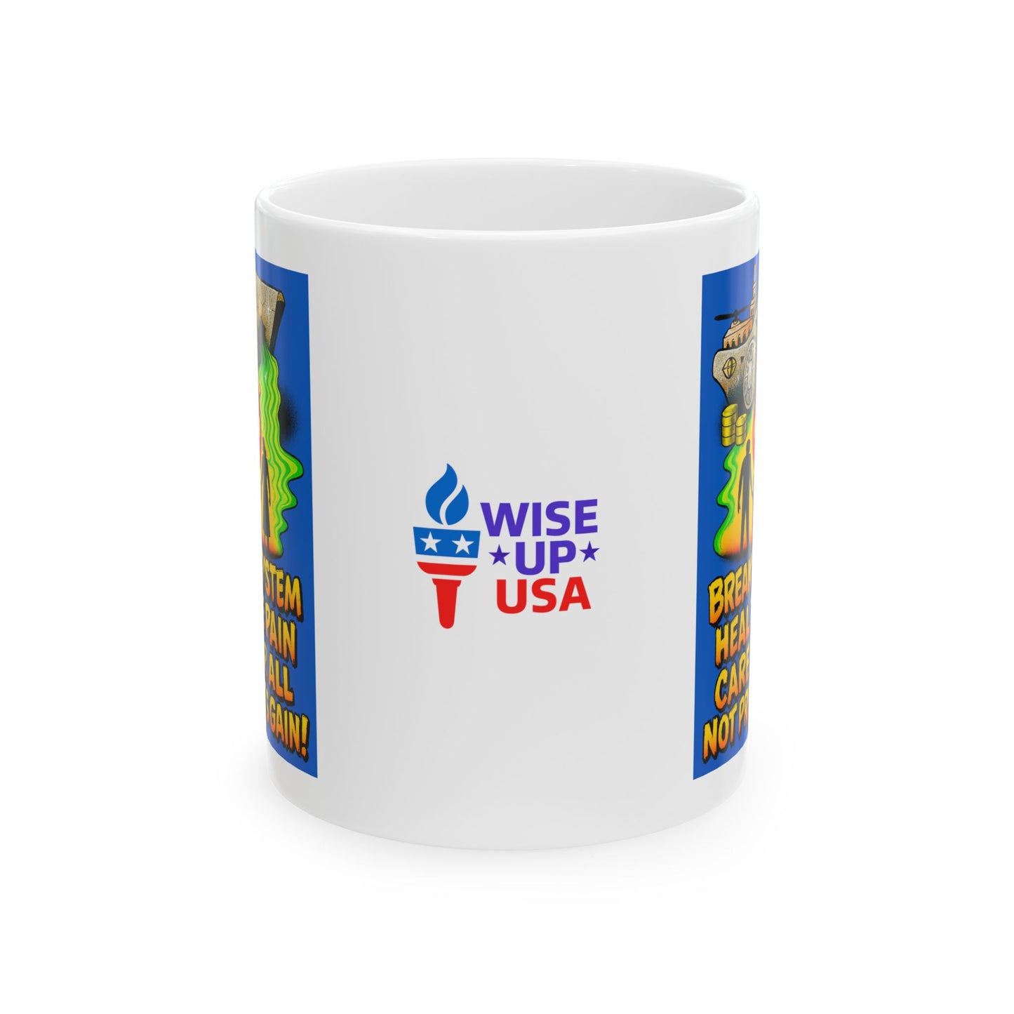 Ceramic Mug, Care for All in 26, Election Decor, Wise Up USA, Activist Gift, Midterms 26, Political Coffee Cup, Protester Present, Universal
