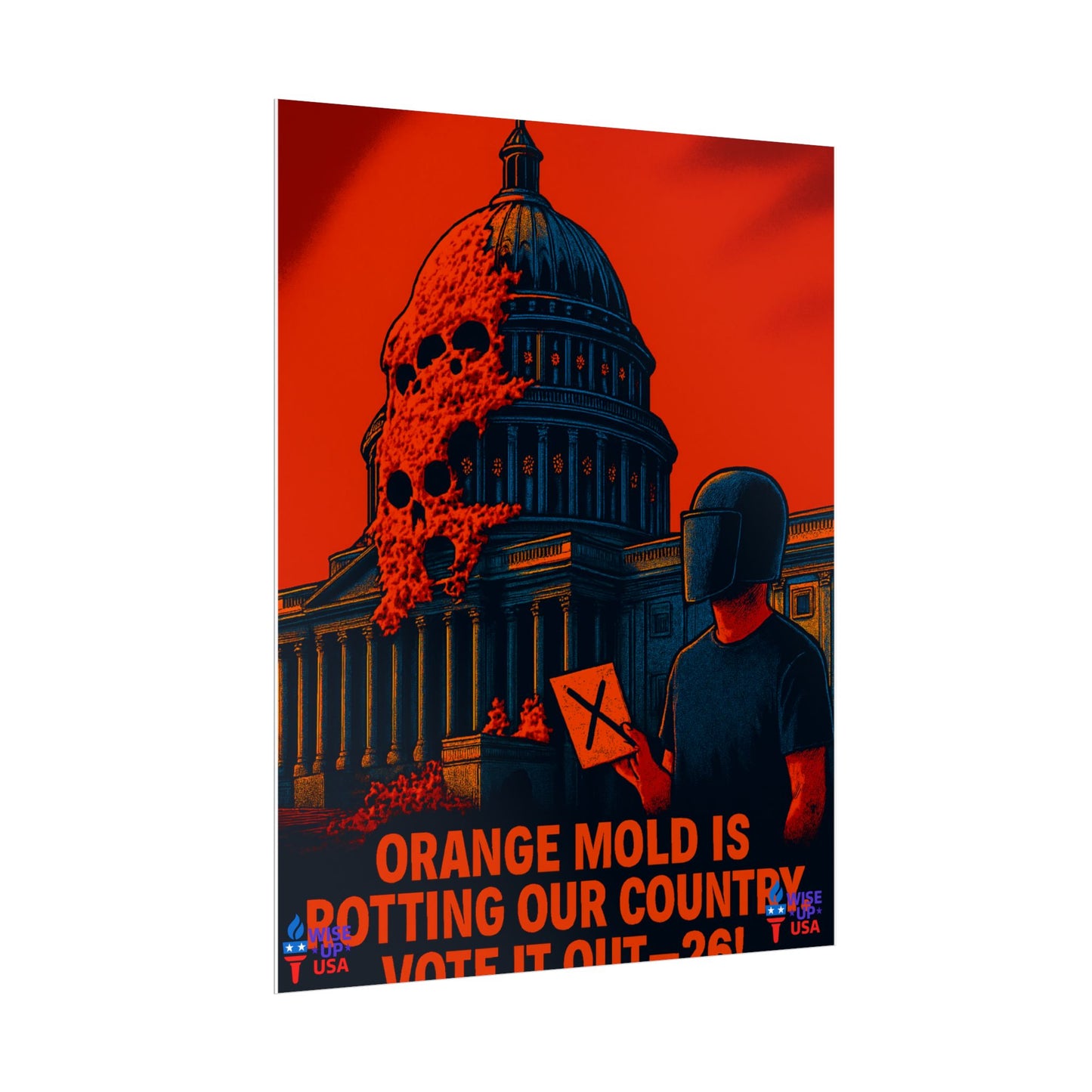 Colorful Protest Art Poster, Capitol Mold in 26, Activism Wall Art, Political Prints, Universal Health Care, Midterm Elections, oust elite