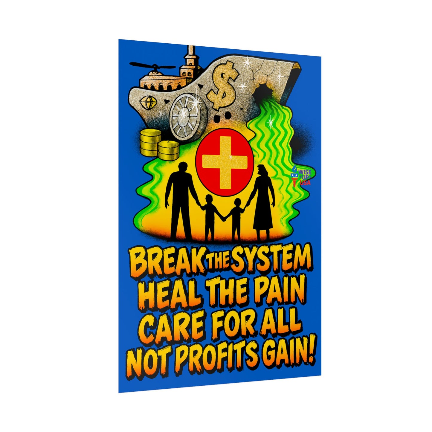 Colorful Protest Art Poster, Care for ALL in 26, Activism Wall Art, Political Prints, Universal Health Care, Midterm Elections, oust elite