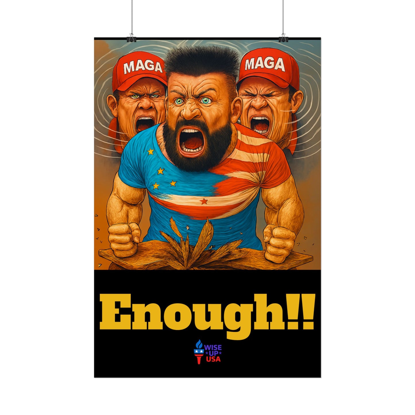 Protest Poster, Enough MAGA design, Activist Art, Political Message, Election Season Sign, We cannot back down, Stop MAGA, Stop Injustice