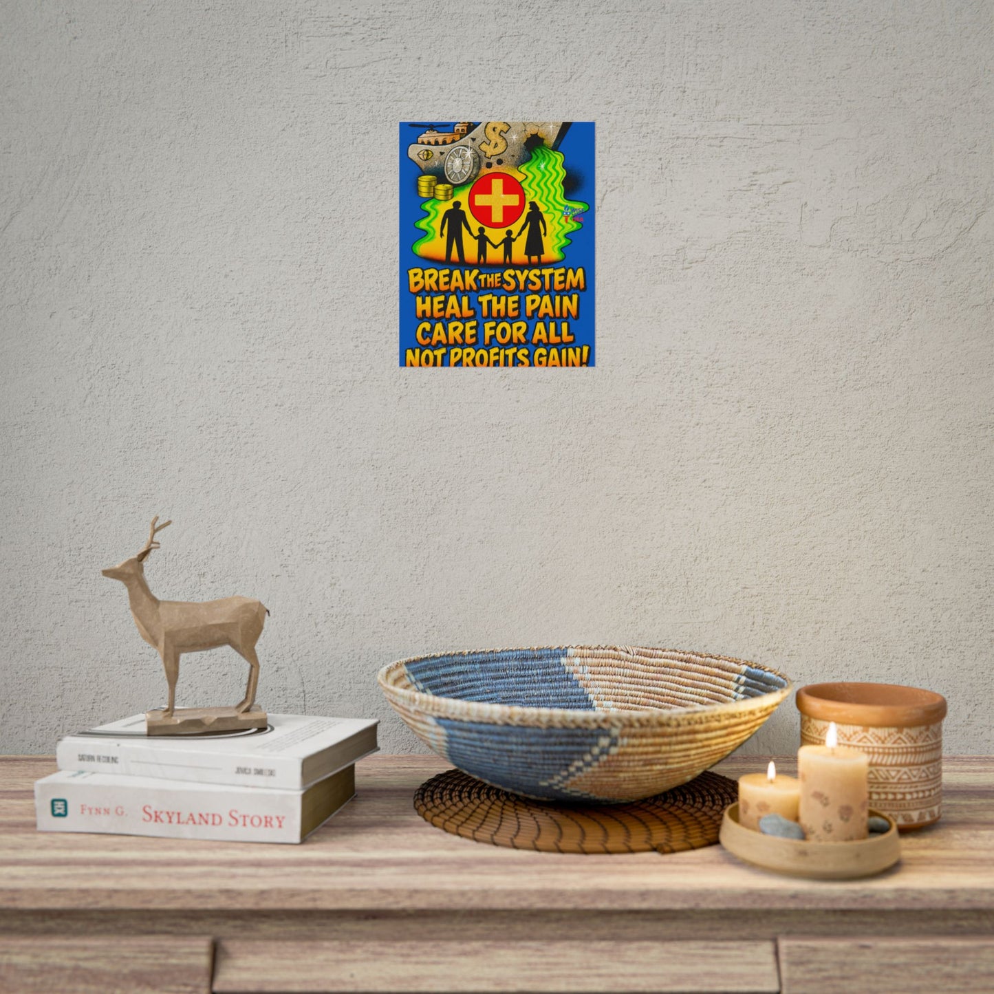 Colorful Protest Art Poster, Care for ALL in 26, Activism Wall Art, Political Prints, Universal Health Care, Midterm Elections, oust elite