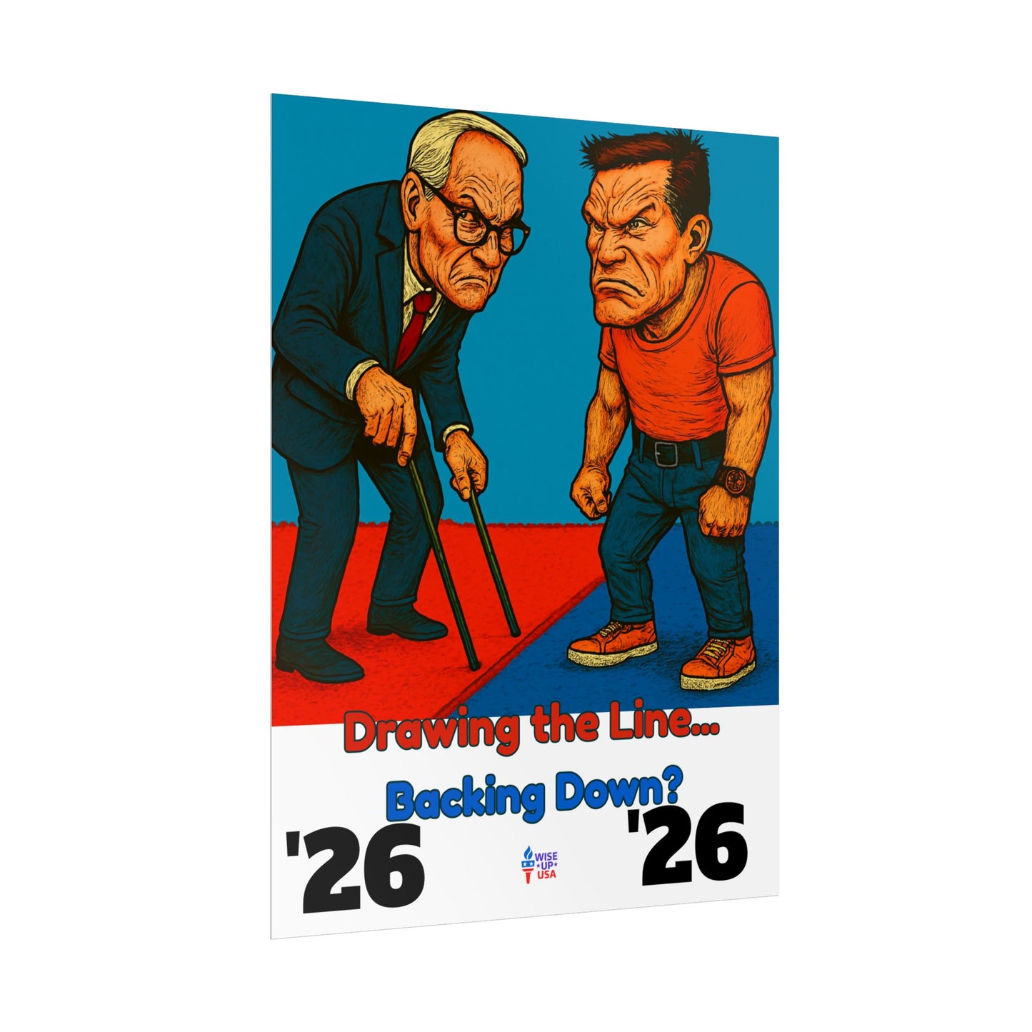 Colorful Protest Art Poster, Drawing the Line for 26, Activism Wall Art, Political Prints, Gift for Teachers and Students Midterm Elections