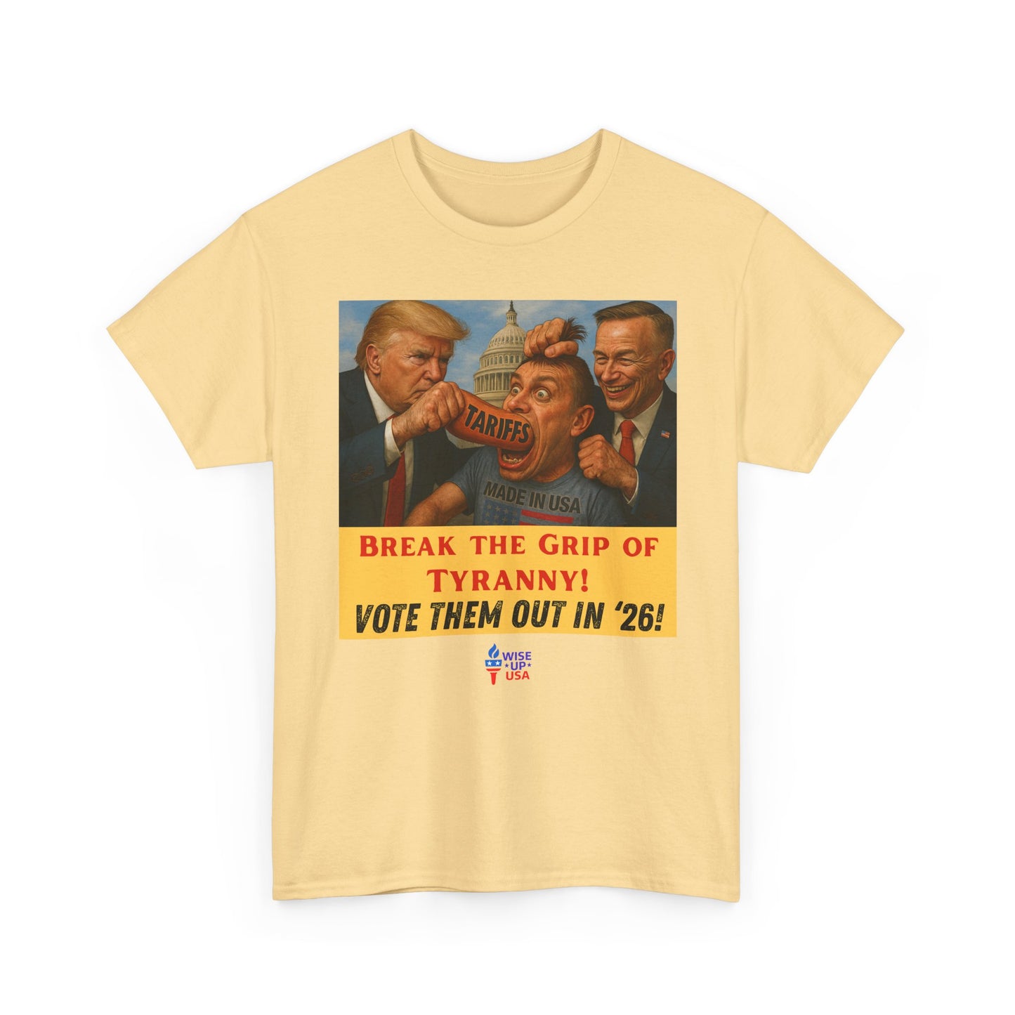 Unisex Heavy Cotton Tee with Break the Grip '26, Design, Election Day Apparel, Revolution, Gift for Activists, Midterm 26, Health Insurance