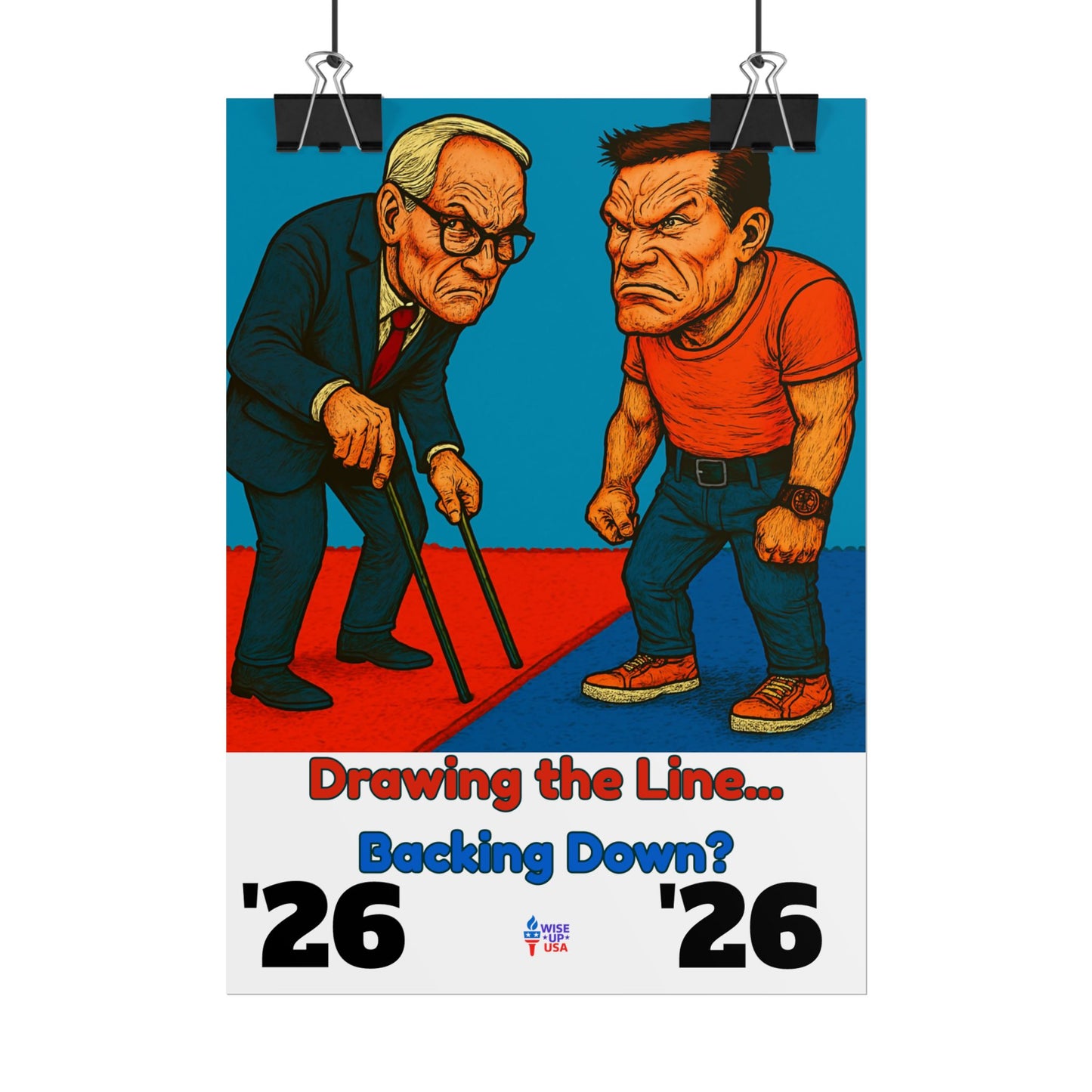 Colorful Protest Art Poster, Drawing the Line for 26, Activism Wall Art, Political Prints, Gift for Teachers and Students Midterm Elections