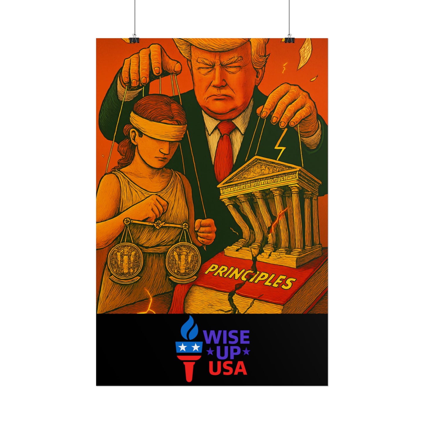 Protest Poster, Supreme Court Puppets Design, Activist Wall Art, Bold Political Message, Dorm Room Decor, Office Art, Election Season Sign