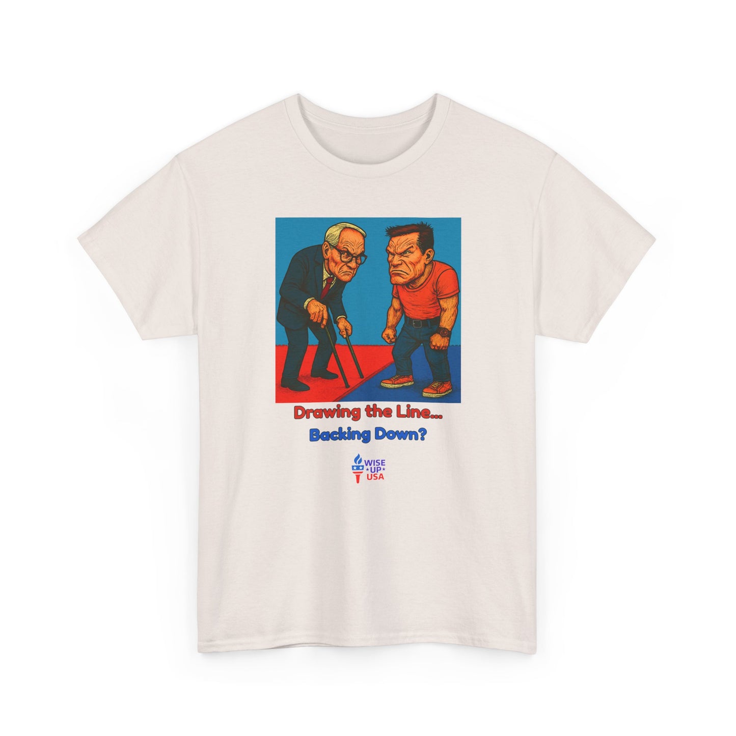 Unisex Heavy Cotton Tee with Patriotic Drawing Lines for '26, Design, Election Day Apparel, Revolution, Gift for Activists, Midterm 26