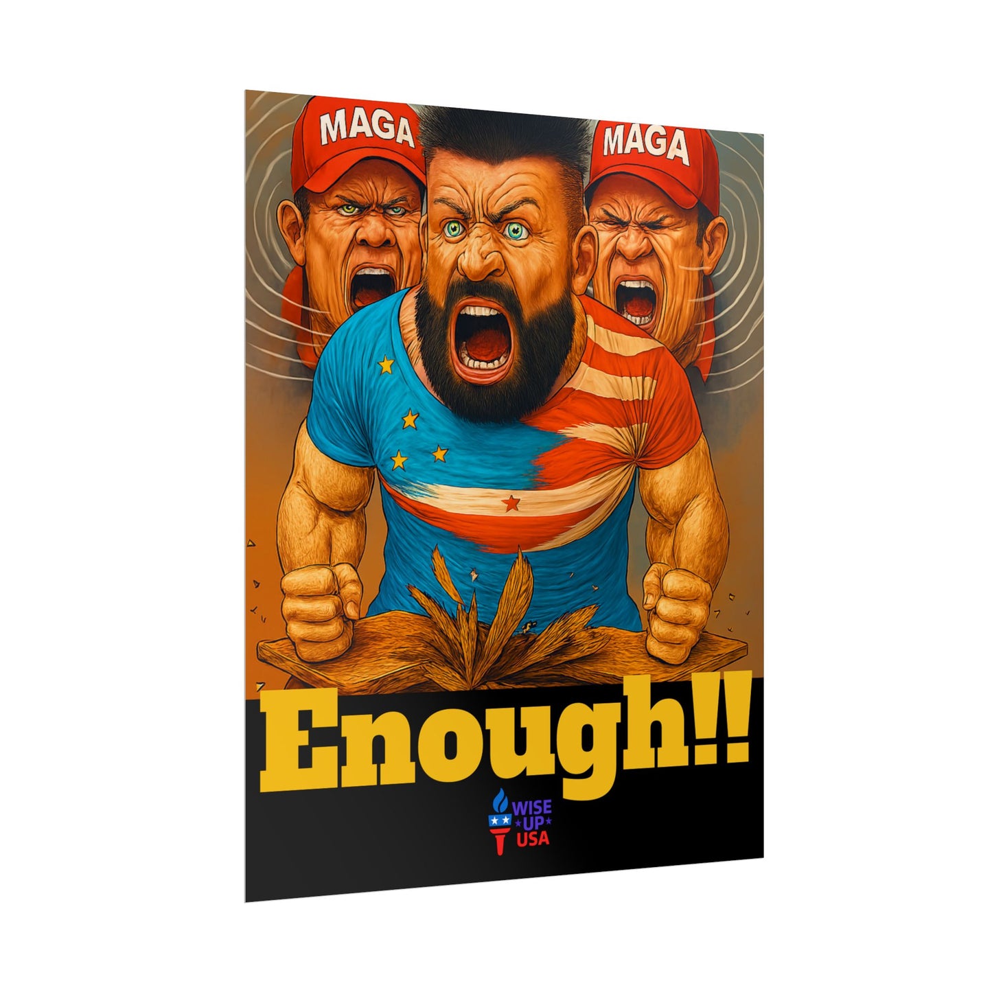 Protest Poster, Enough MAGA design, Activist Art, Political Message, Election Season Sign, We cannot back down, Stop MAGA, Stop Injustice