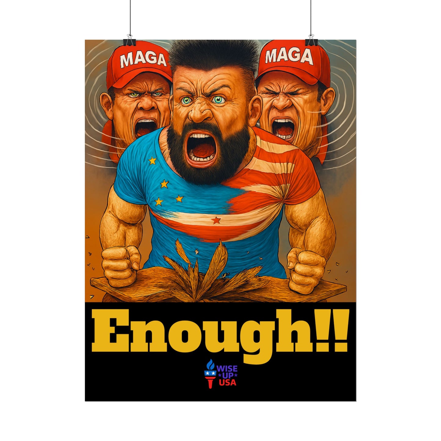 Protest Poster, Enough MAGA design, Activist Art, Political Message, Election Season Sign, We cannot back down, Stop MAGA, Stop Injustice