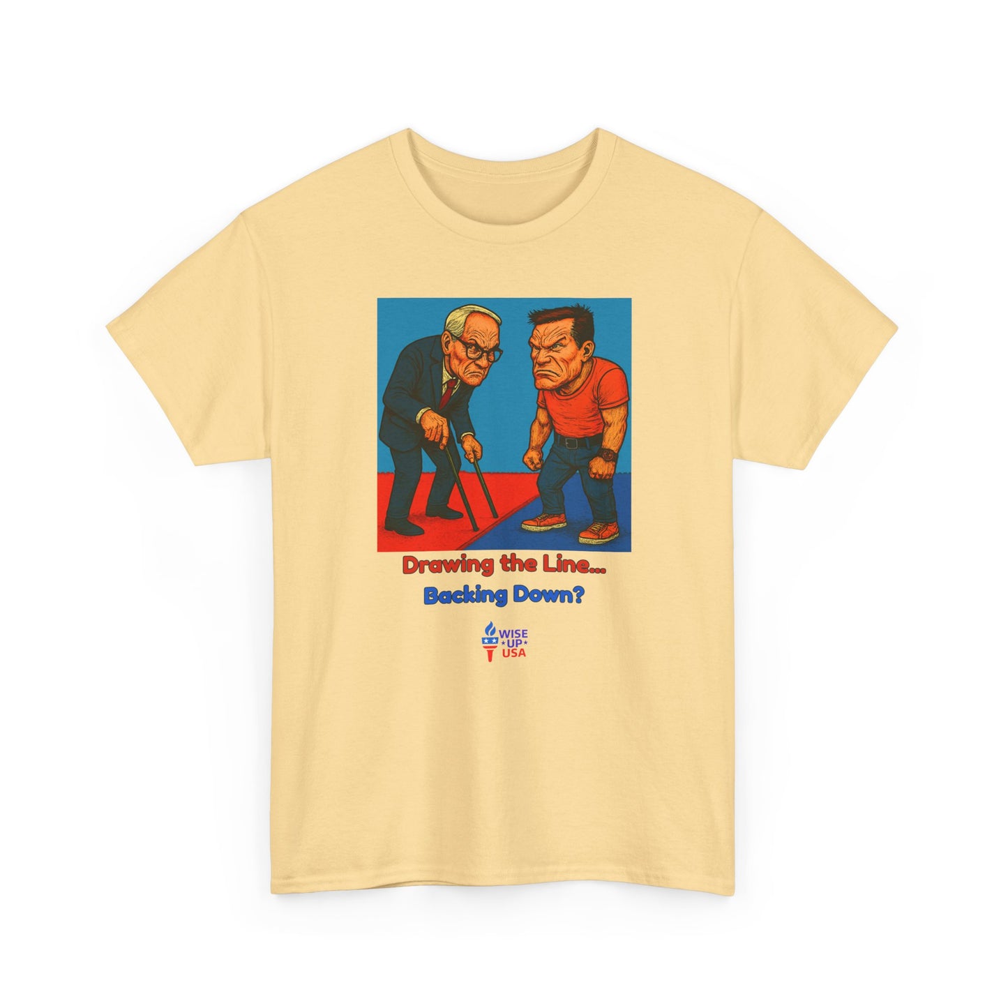 Unisex Heavy Cotton Tee with Patriotic Drawing Lines for '26, Design, Election Day Apparel, Revolution, Gift for Activists, Midterm 26