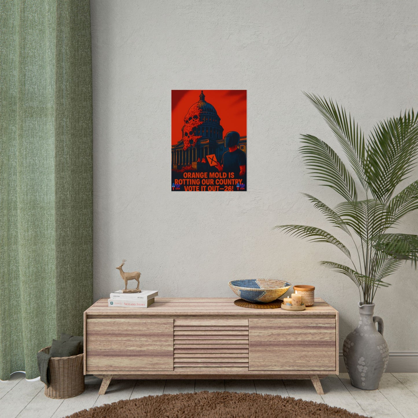 Colorful Protest Art Poster, Capitol Mold in 26, Activism Wall Art, Political Prints, Universal Health Care, Midterm Elections, oust elite