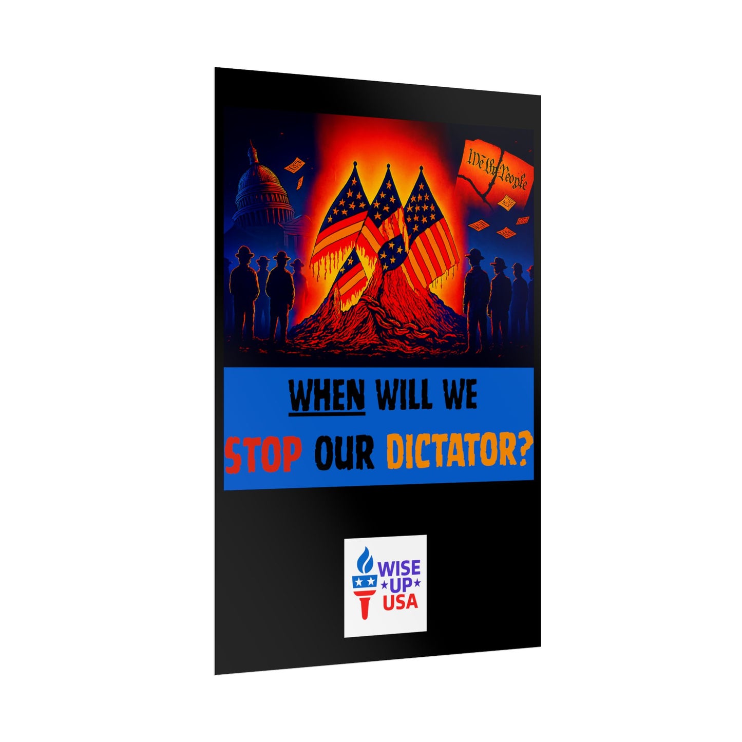 Colorful Protest Art Poster, Stop Dictator, Activism Wall Art, Political Activist Prints, Vote Congress OUT, Midterms. Stop Trump and MAGA