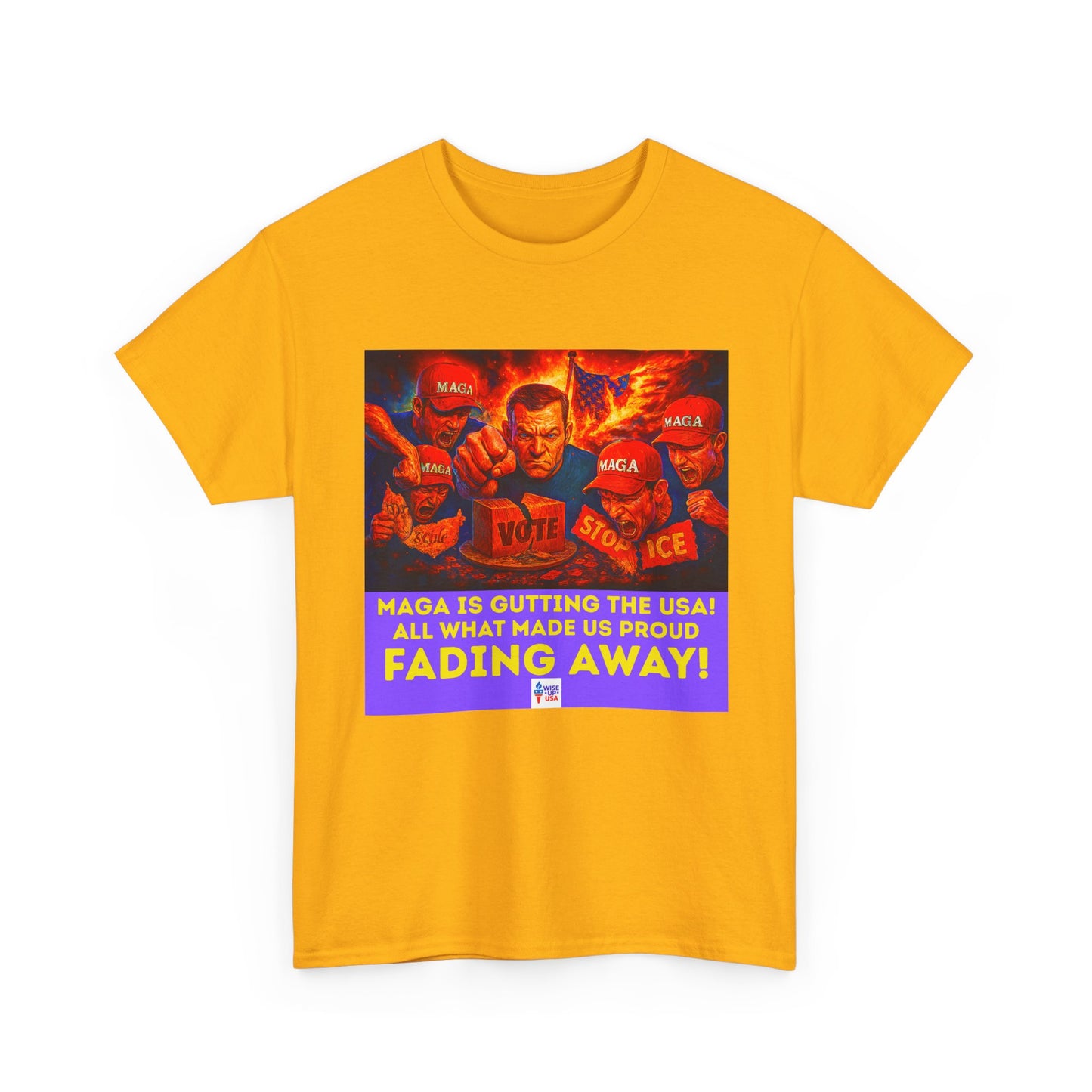 STOP MAGA '26 Fading Away Unisex Heavy Cotton Tee - Election Day Apparel, Stop Trump - Midterm 26 - Rid of Republicans, Stop ICE,