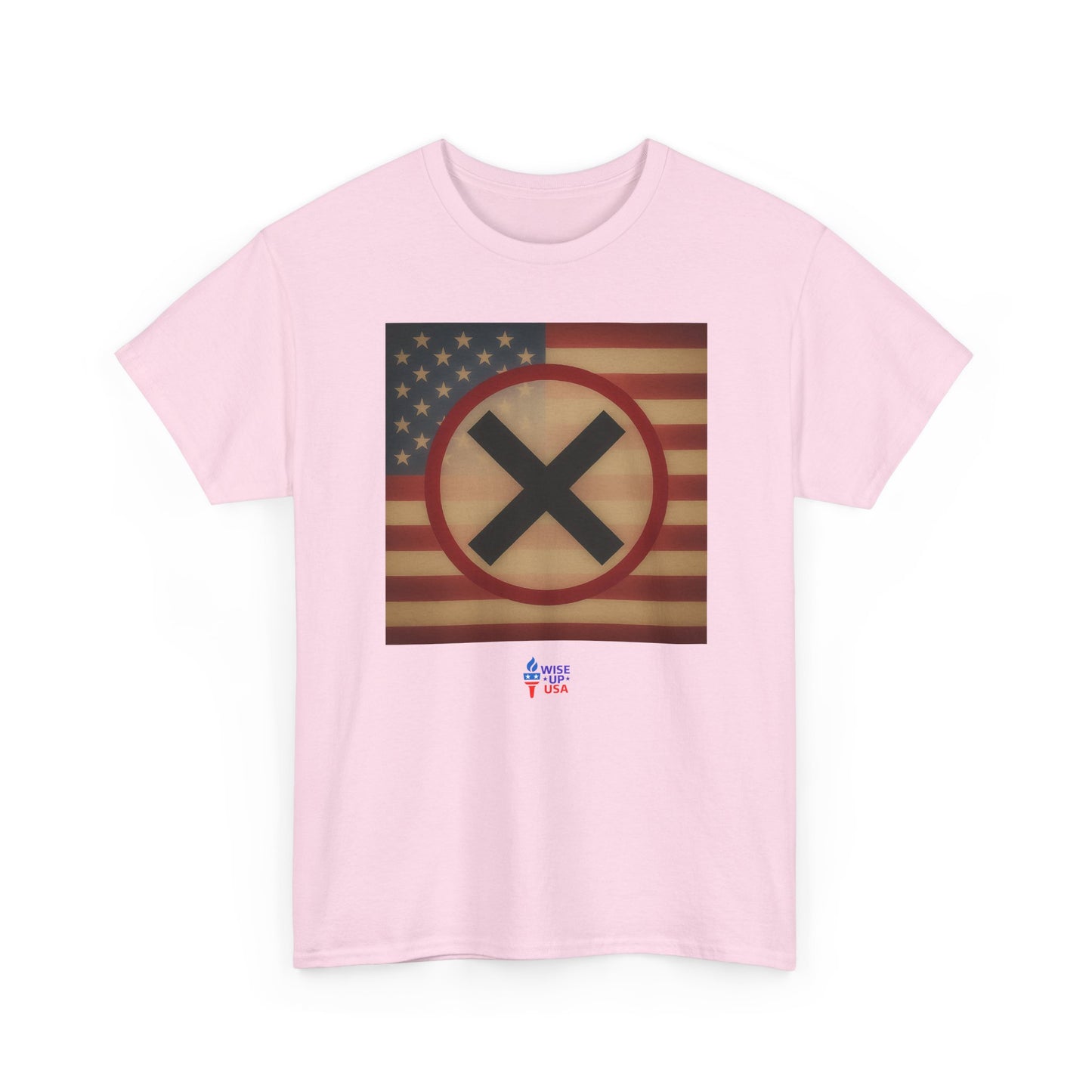 Unisex Heavy Cotton Tee with Stop USA Flag Morph Plain'26, Election Day Apparel, Stop Trump, Gift for Activists, Midterm 26, Stop Maga