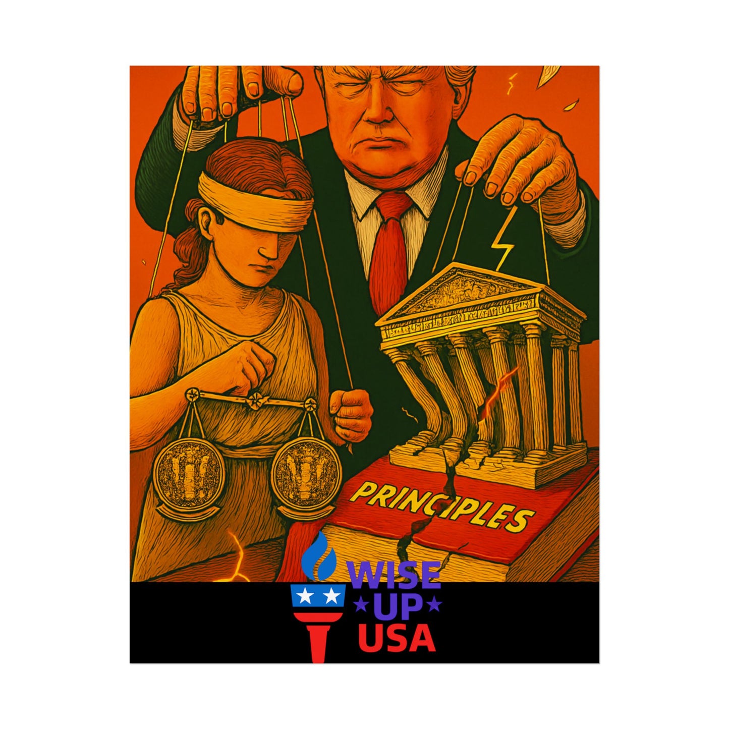 Protest Poster, Supreme Court Puppets Design, Activist Wall Art, Bold Political Message, Dorm Room Decor, Office Art, Election Season Sign