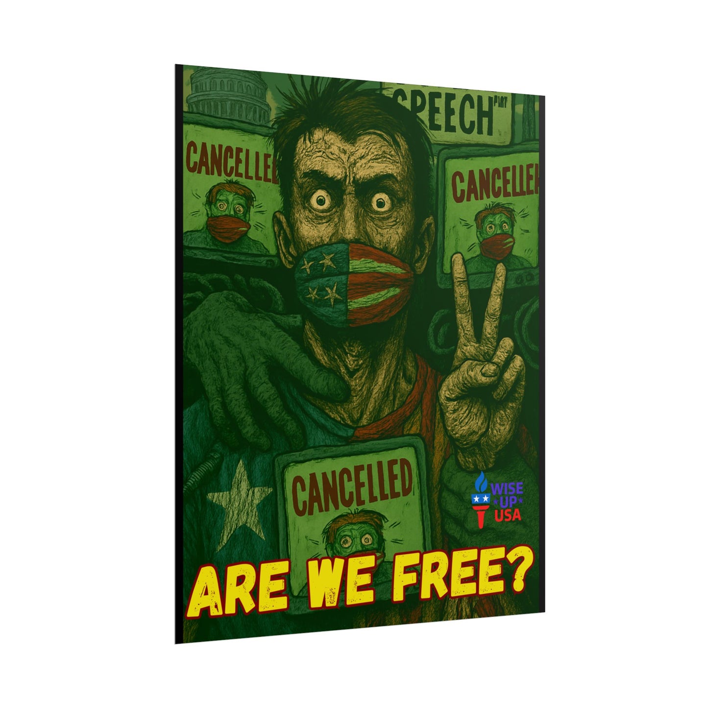 Protest Poster, Stop Cancel Culture Design, Activist Wall Art, Bold Political Message, Dorm Room Decor, Office Art, Election Season Sign