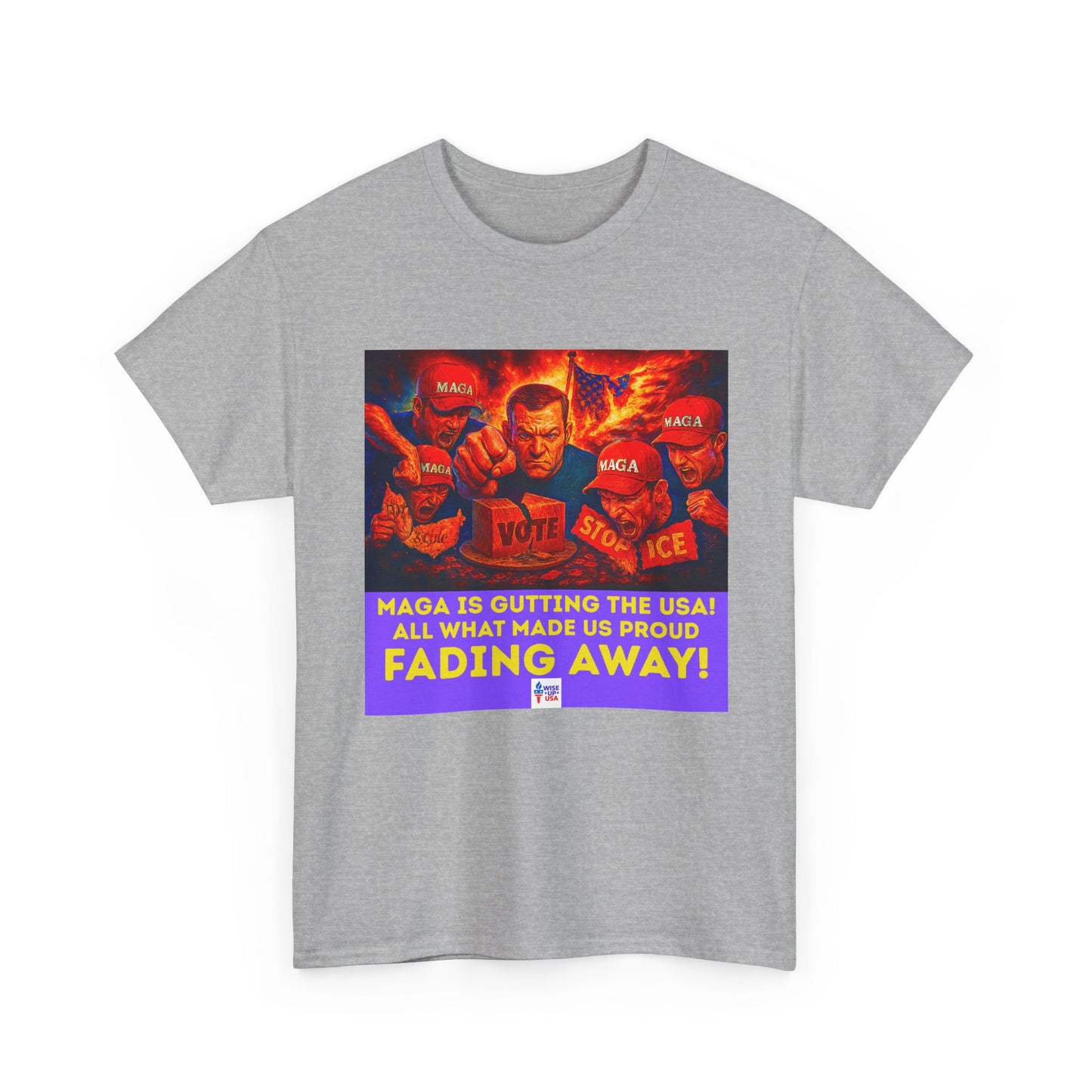 STOP MAGA '26 Fading Away Unisex Heavy Cotton Tee - Election Day Apparel, Stop Trump - Midterm 26 - Rid of Republicans, Stop ICE,