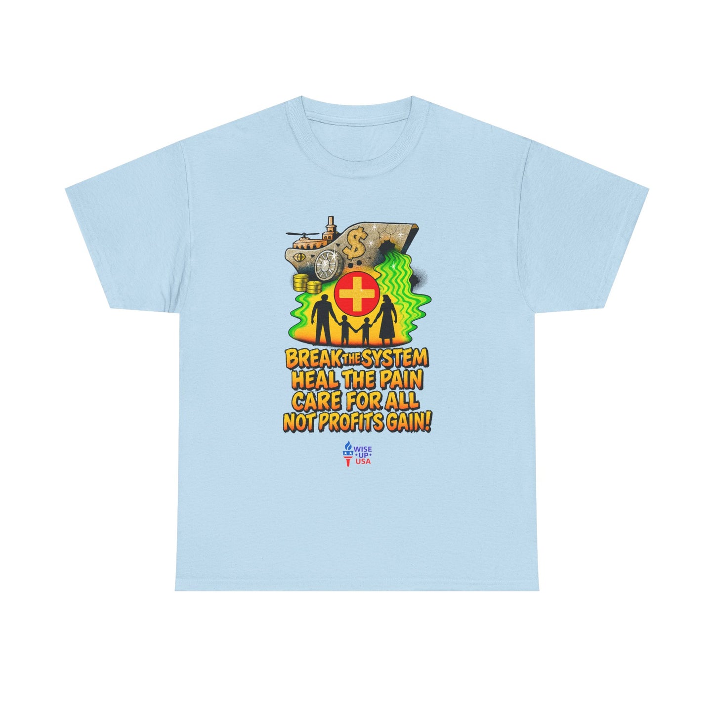 Unisex Heavy Cotton Tee with Care for All '26, Design, Election Day Apparel, Revolution, Gift for Activists, Midterm 26, Health Insurance