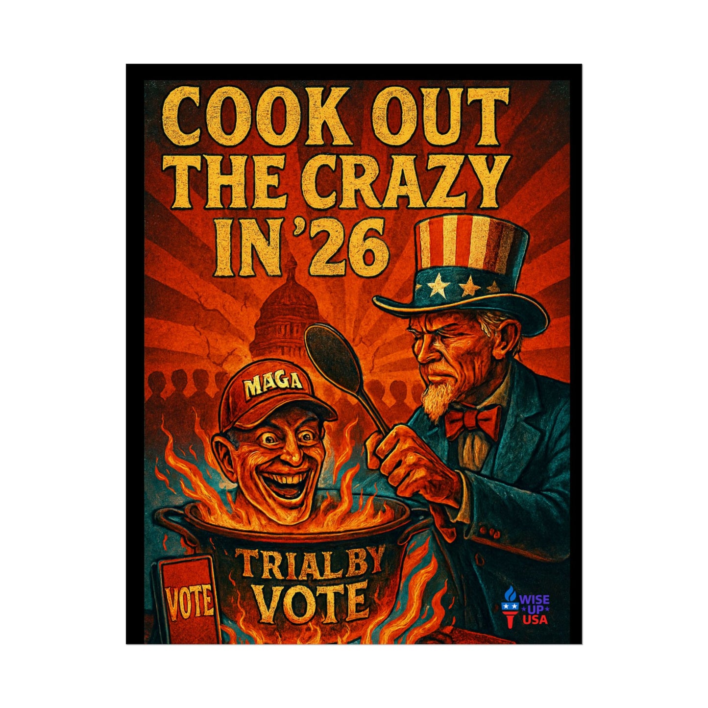 Political Protest Poster, USA Election Voting Out MAGA People 2026, Activist Art Print, Resistance Rally Sign, Patriotic Home Decor,