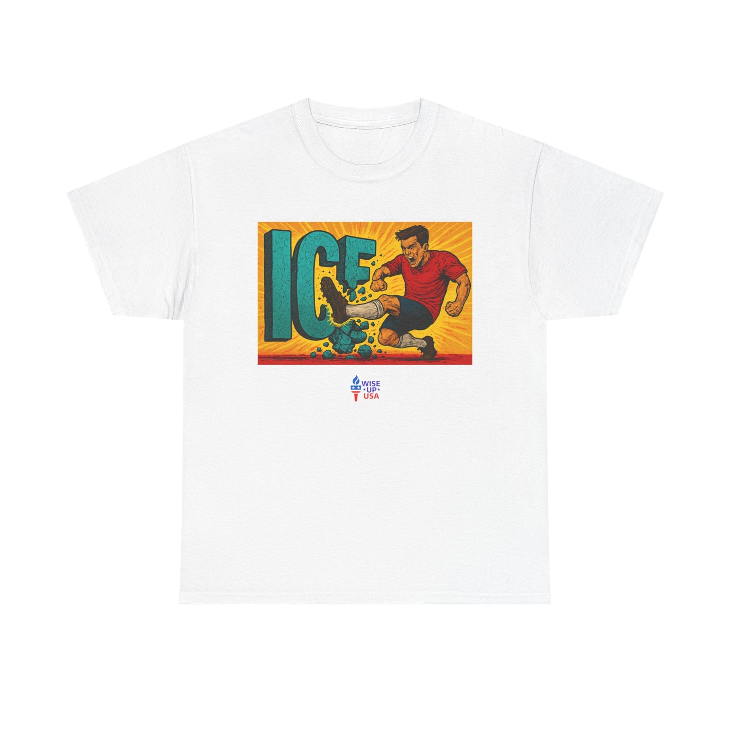 Unisex Heavy Cotton Tee with Kick Ice! '26, Design, Election Day Apparel, Revolution, Gift for Activists, Midterm 26, Stop ice