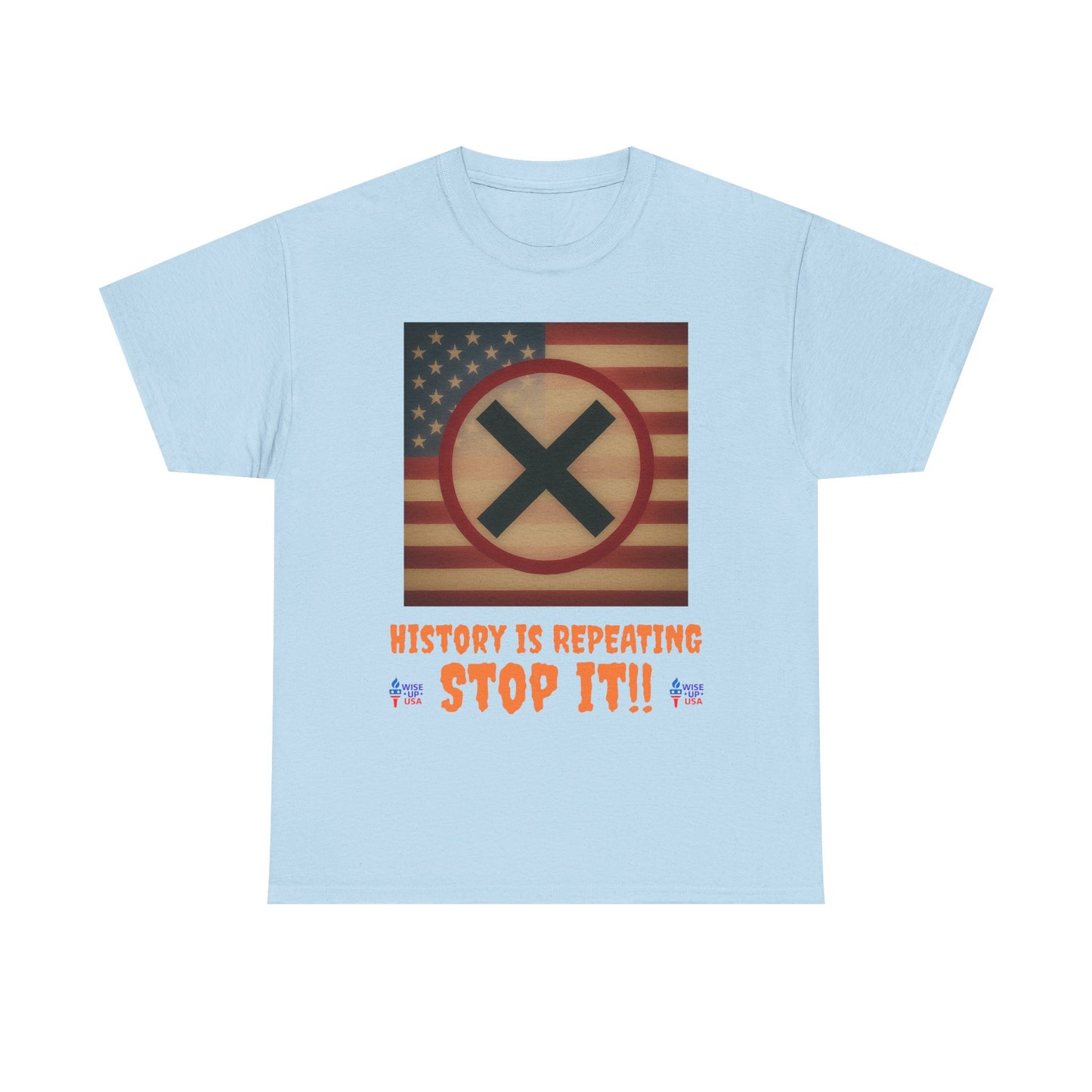Unisex Heavy Cotton Tee with Stop USA Flag Morph words '26, Election Day Apparel, Stop Trump, Gift for Activists, Midterm 26, Stop Maga