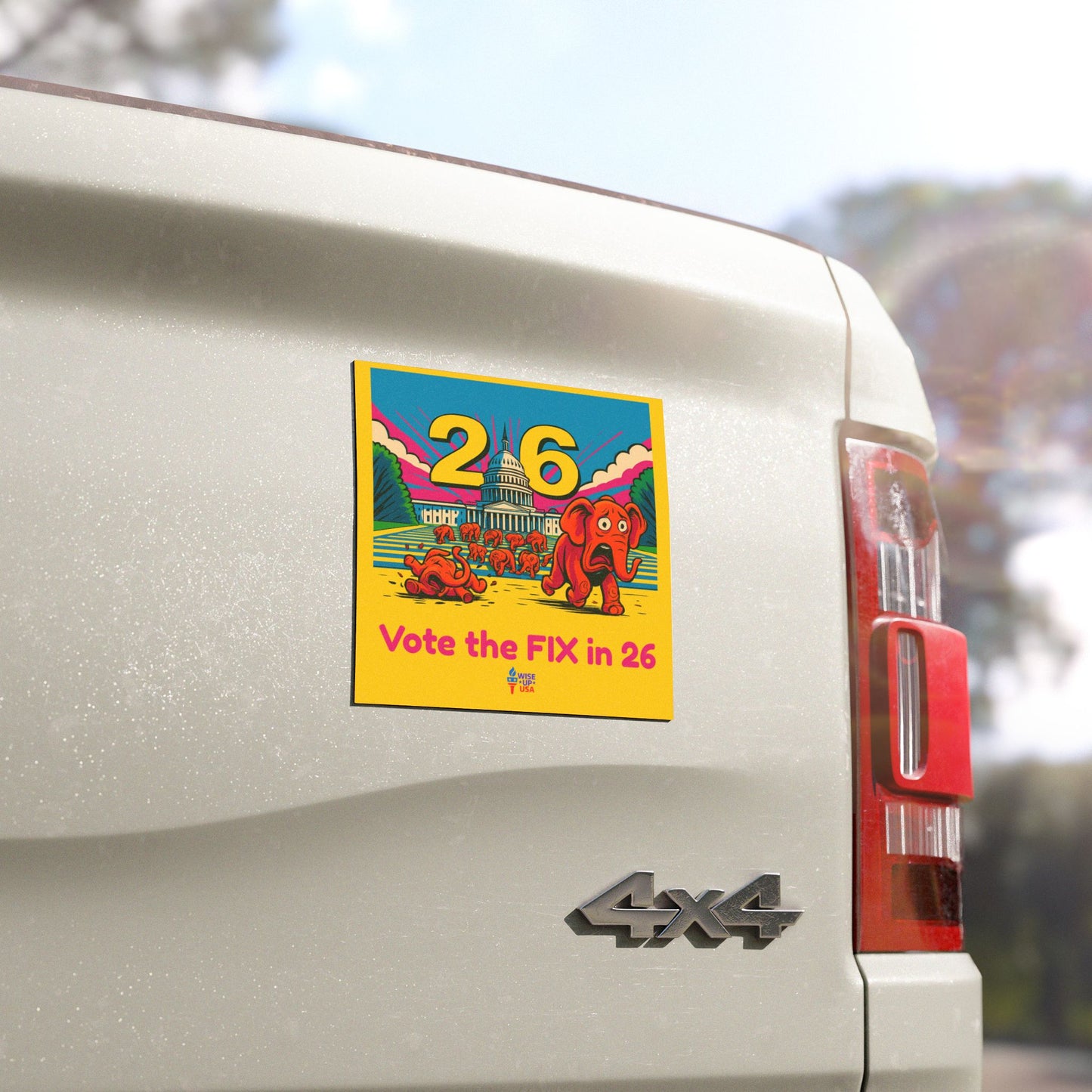 Political Car Magnets, USA Election Decor, Fun Vehicle Accessory, Gift for Activists, Vote the Fix in 26, Wise Up USA, Midterm Elections