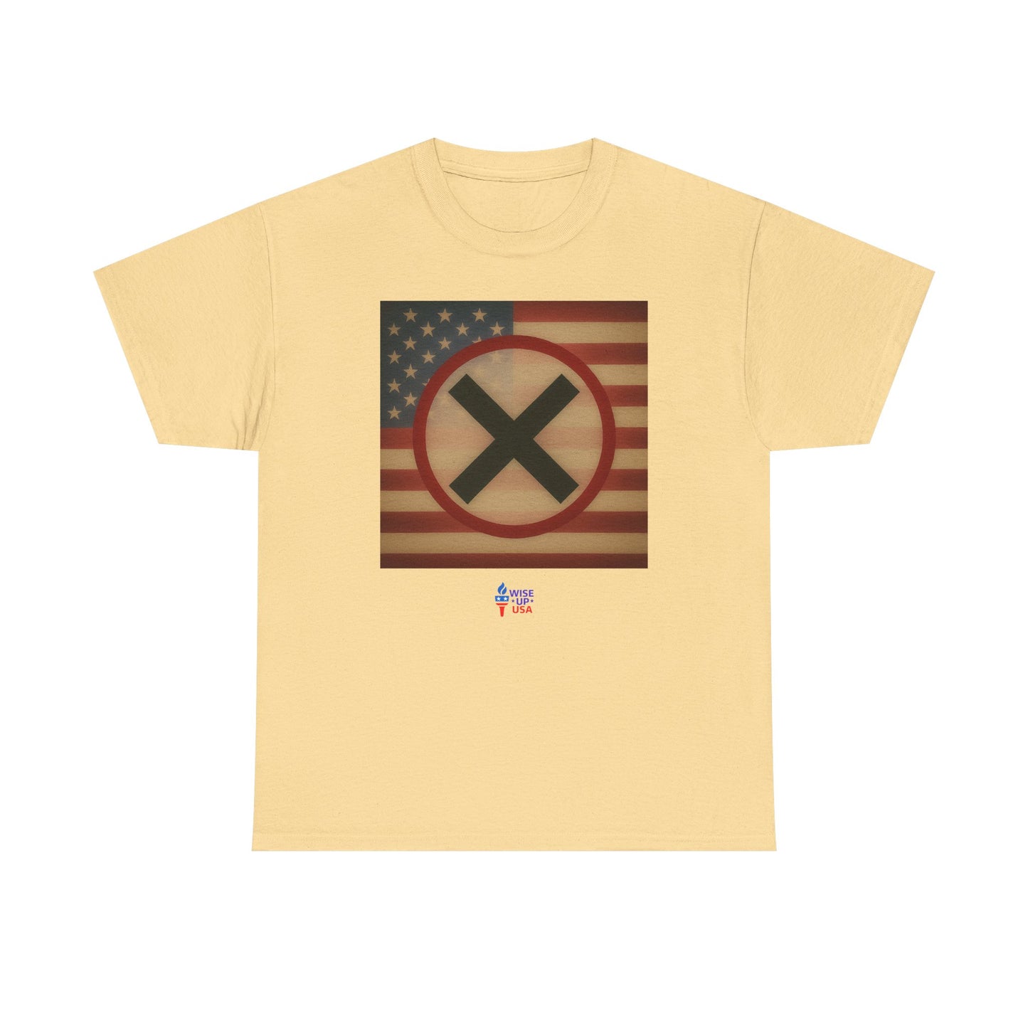 Unisex Heavy Cotton Tee with Stop USA Flag Morph Plain'26, Election Day Apparel, Stop Trump, Gift for Activists, Midterm 26, Stop Maga