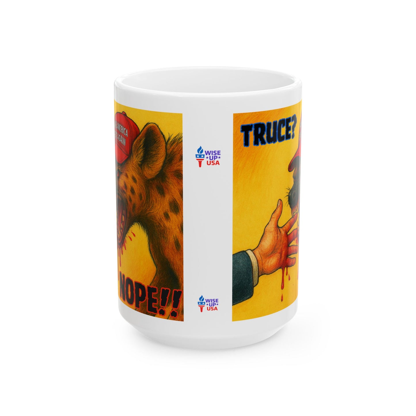 Ceramic Mug, Truce? NOPE! , Election Decor, Wise Up USA, Activist Gift, Midterms 26, Political Coffee Cup, Protester Present, Anti MAGA