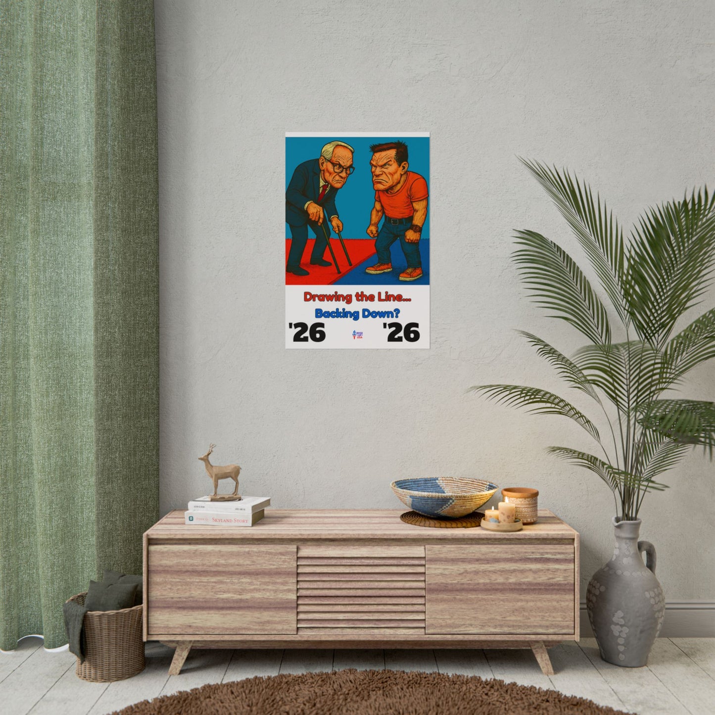 Colorful Protest Art Poster, Drawing the Line for 26, Activism Wall Art, Political Prints, Gift for Teachers and Students Midterm Elections