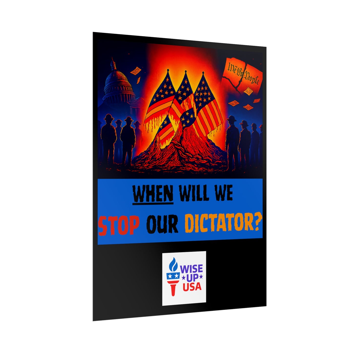 Colorful Protest Art Poster, Stop Dictator, Activism Wall Art, Political Activist Prints, Vote Congress OUT, Midterms. Stop Trump and MAGA