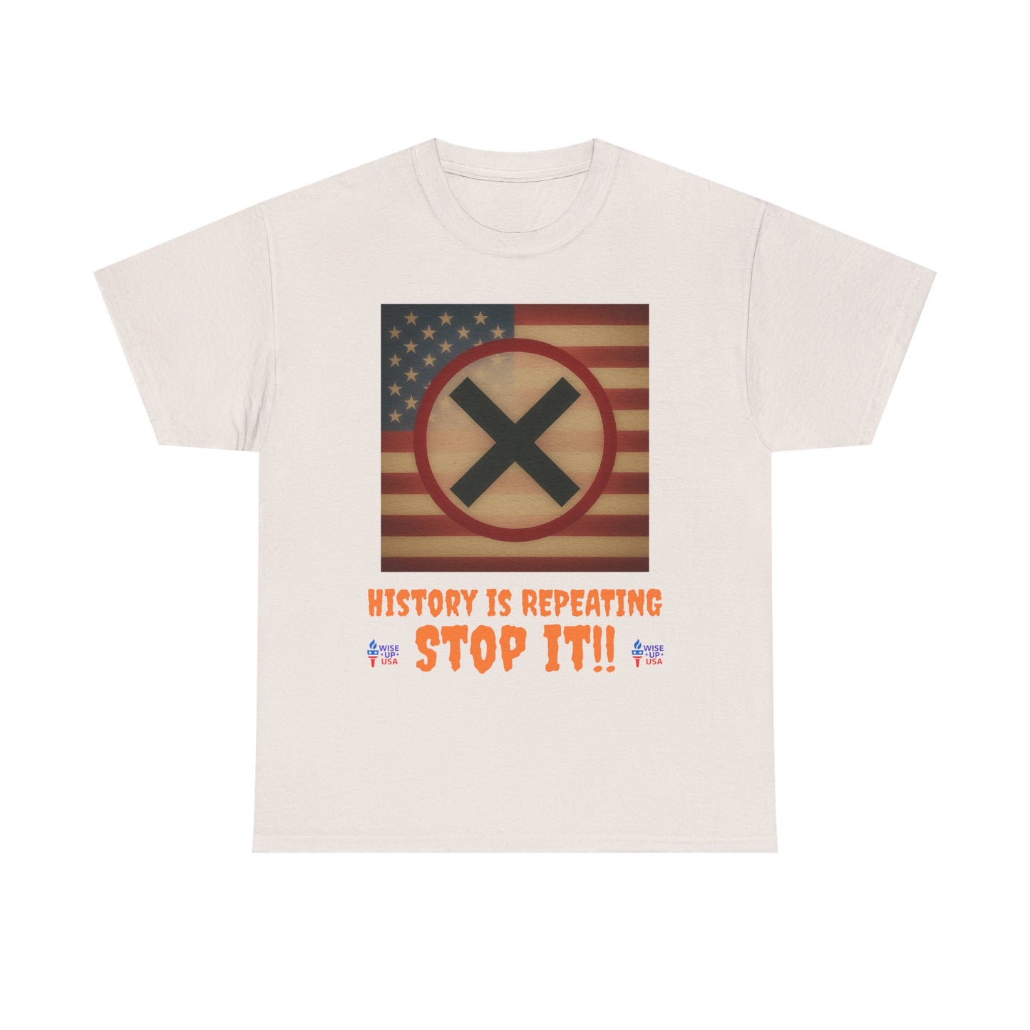 Unisex Heavy Cotton Tee with Stop USA Flag Morph words '26, Election Day Apparel, Stop Trump, Gift for Activists, Midterm 26, Stop Maga