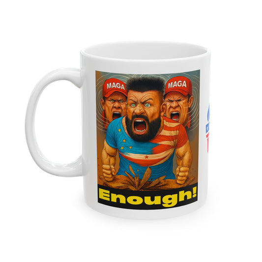 Ceramic Mug, Enough MAGA , Election Decor, Wise Up USA, Activist Gift, Midterms 26, Political Coffee Cup, Protester Present, Anti MAGA