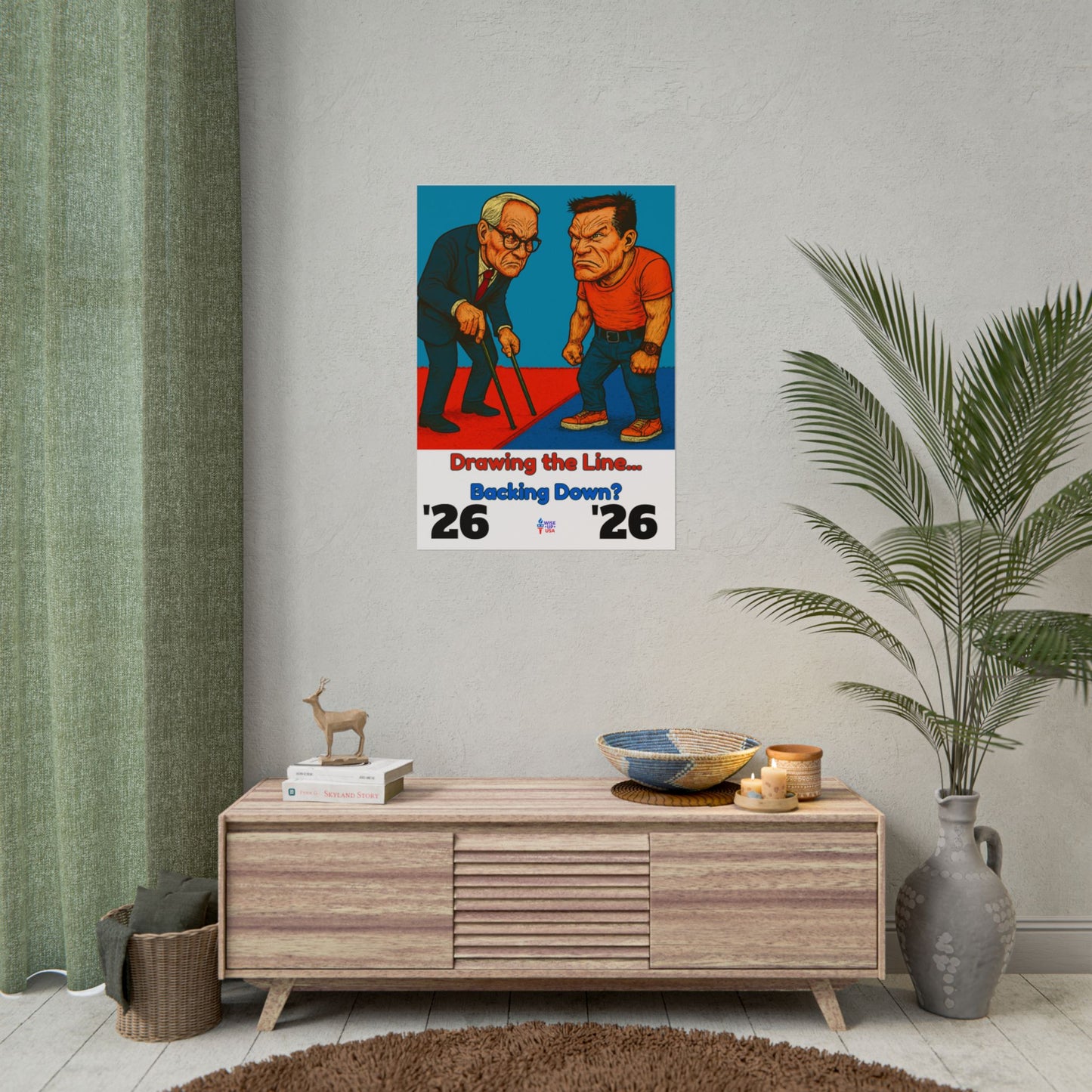 Colorful Protest Art Poster, Drawing the Line for 26, Activism Wall Art, Political Prints, Gift for Teachers and Students Midterm Elections