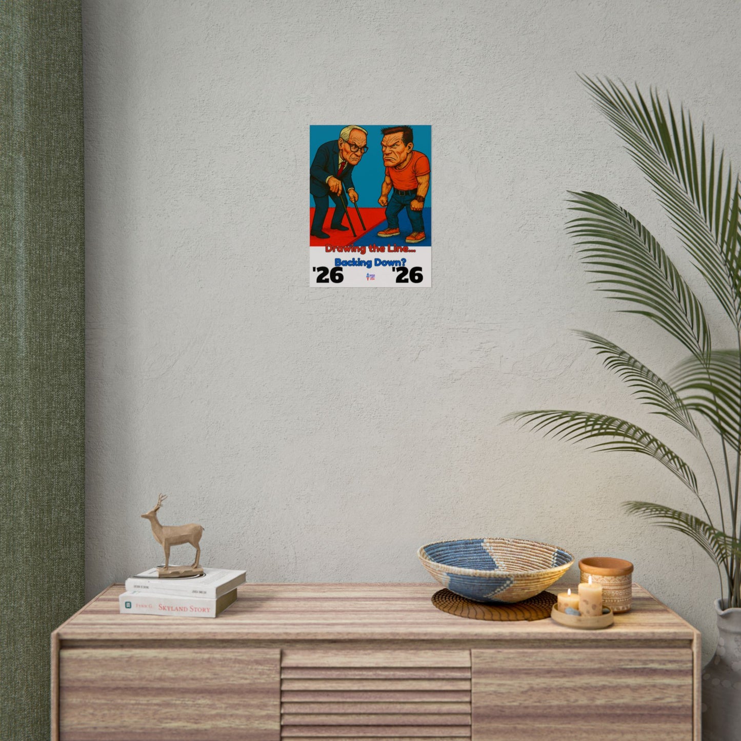 Colorful Protest Art Poster, Drawing the Line for 26, Activism Wall Art, Political Prints, Gift for Teachers and Students Midterm Elections